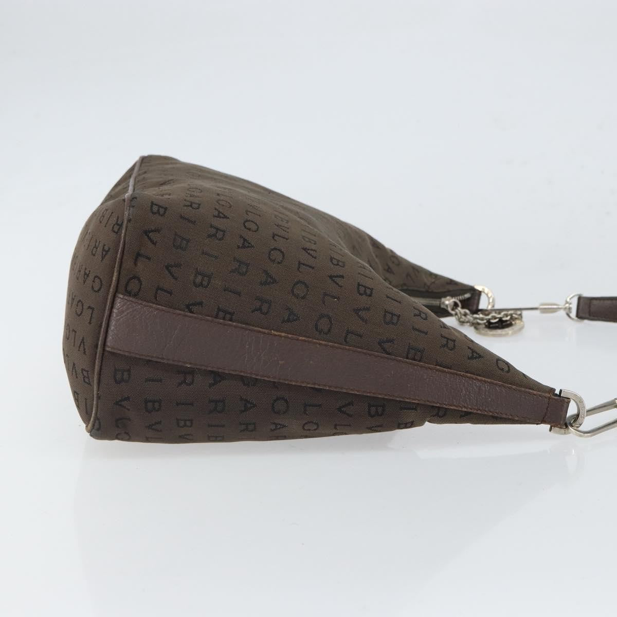 Bvlgari Logomania Canvas With Leather Brown Canvas Shoulder Bag Bag (Pre-Owned)