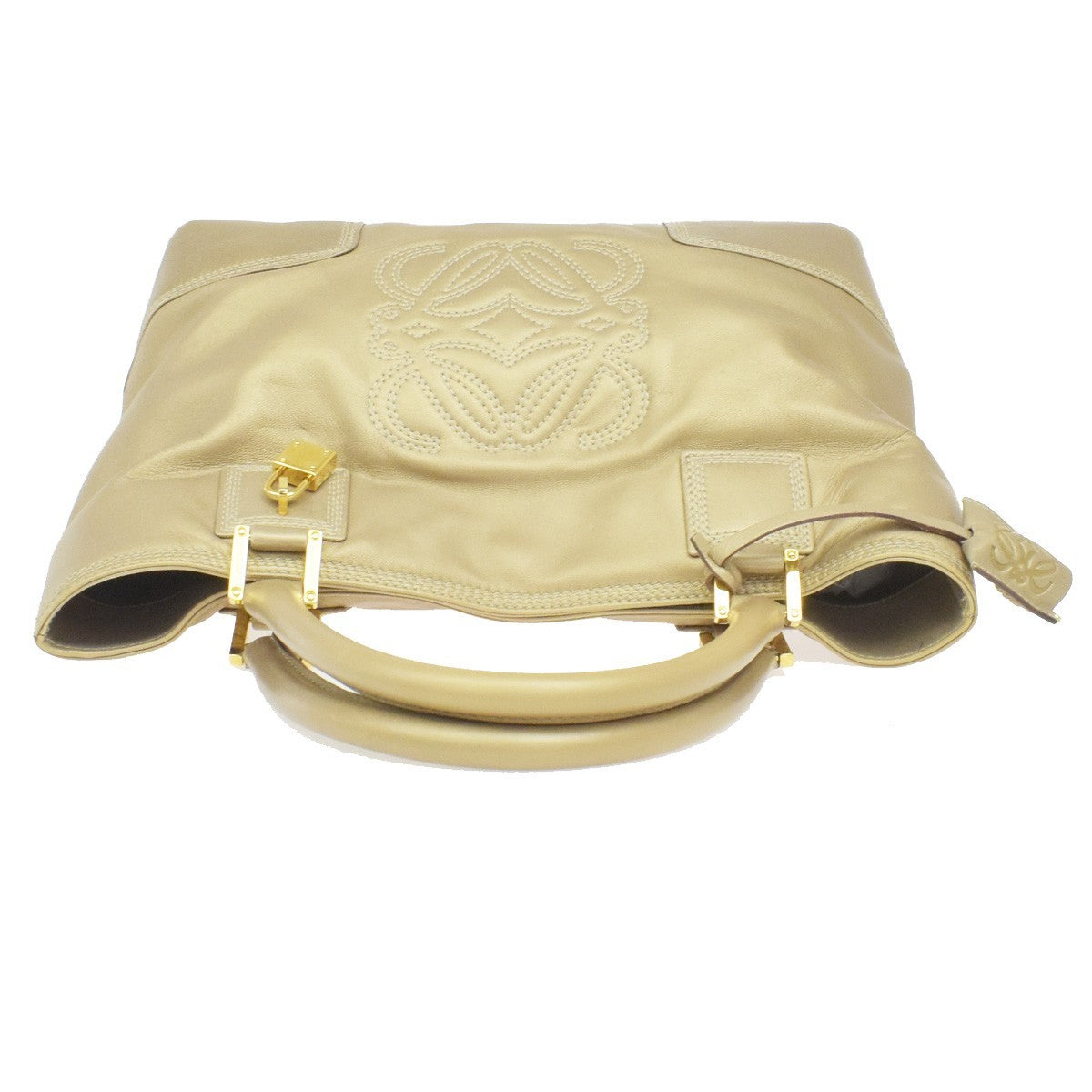 Loewe Anagram Leather Gold Leather Tote Bag Bag (Pre-Owned)
