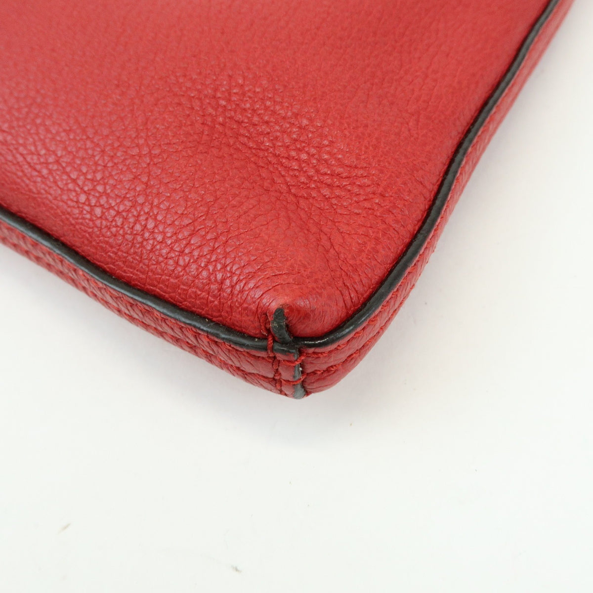 Gucci Logo Portfolio Printed Leather Red Leather Clutche & Pouche Bag (Pre-Owned)