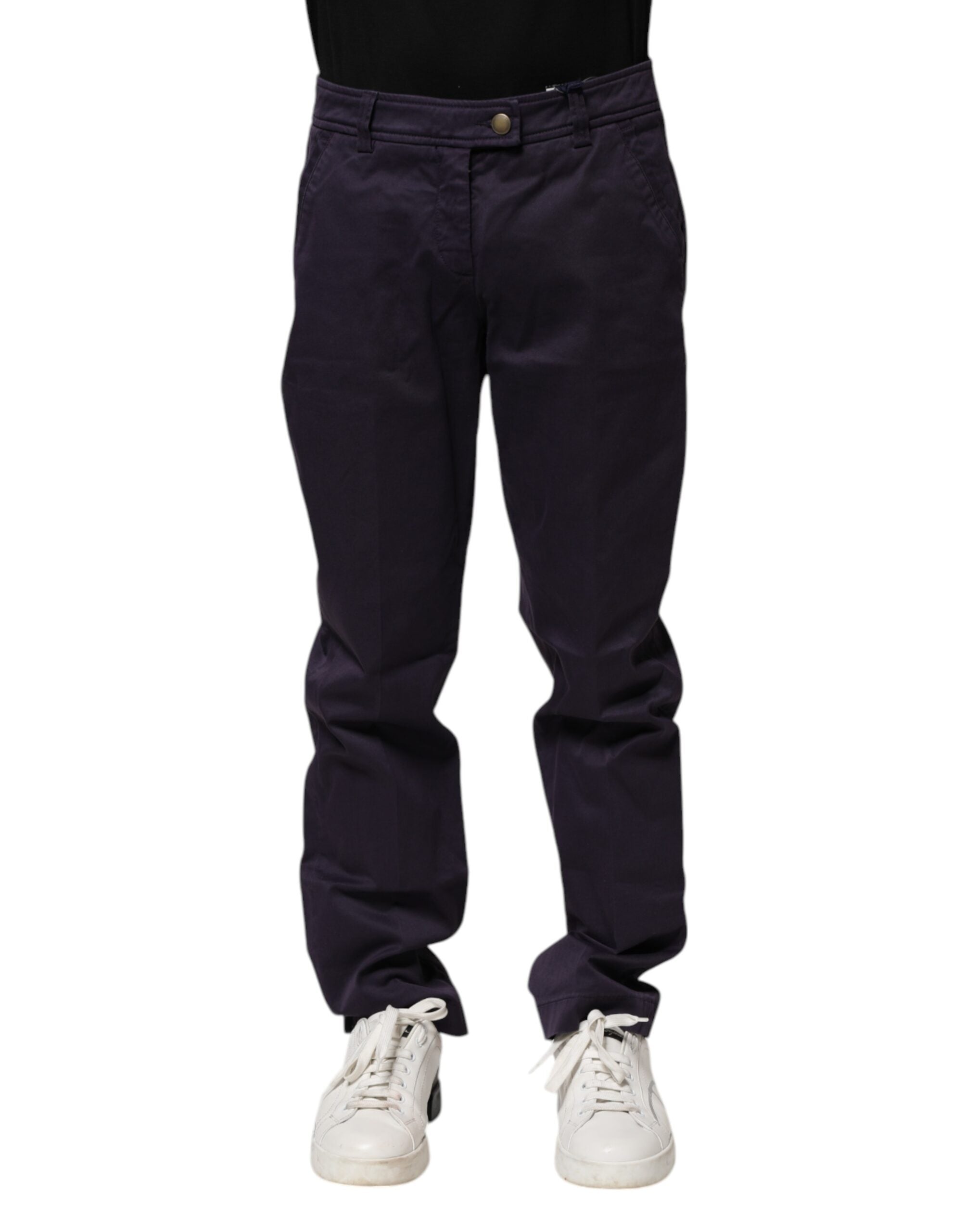 Incotex Dark Purple Mid Waist Casual Straight Men's Pants
