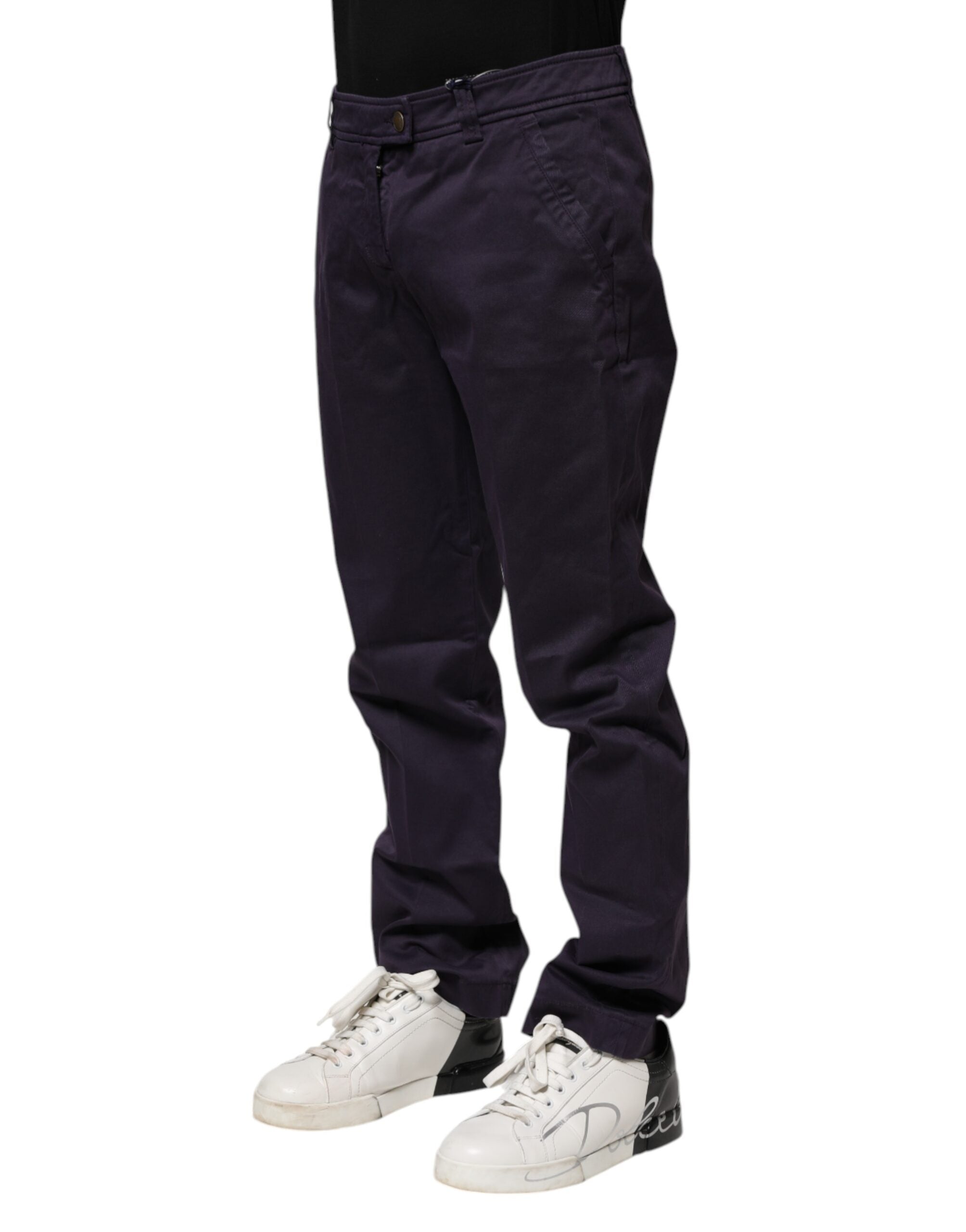 Incotex Dark Purple Mid Waist Casual Straight Men's Pants