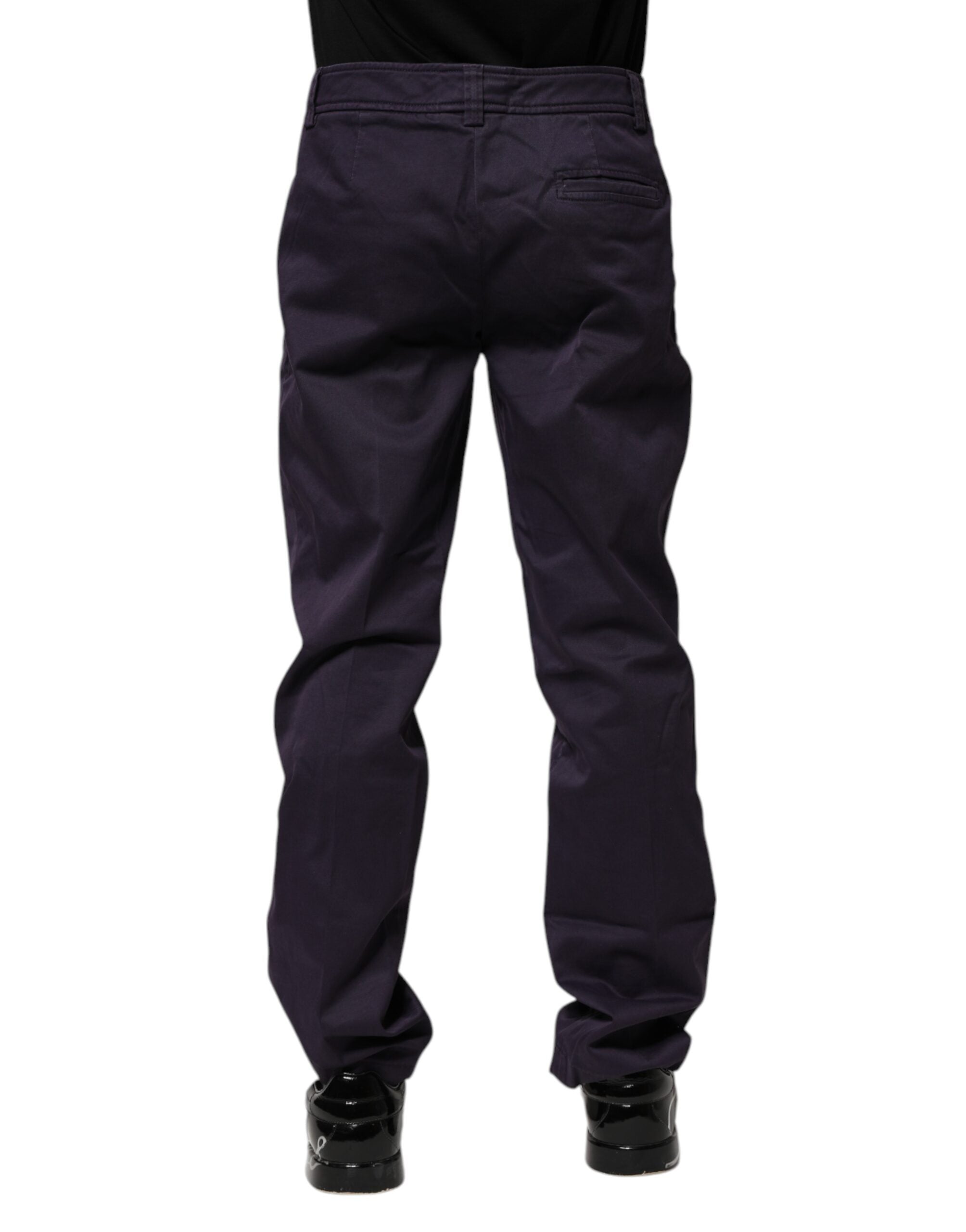 Incotex Dark Purple Mid Waist Casual Straight Men's Pants