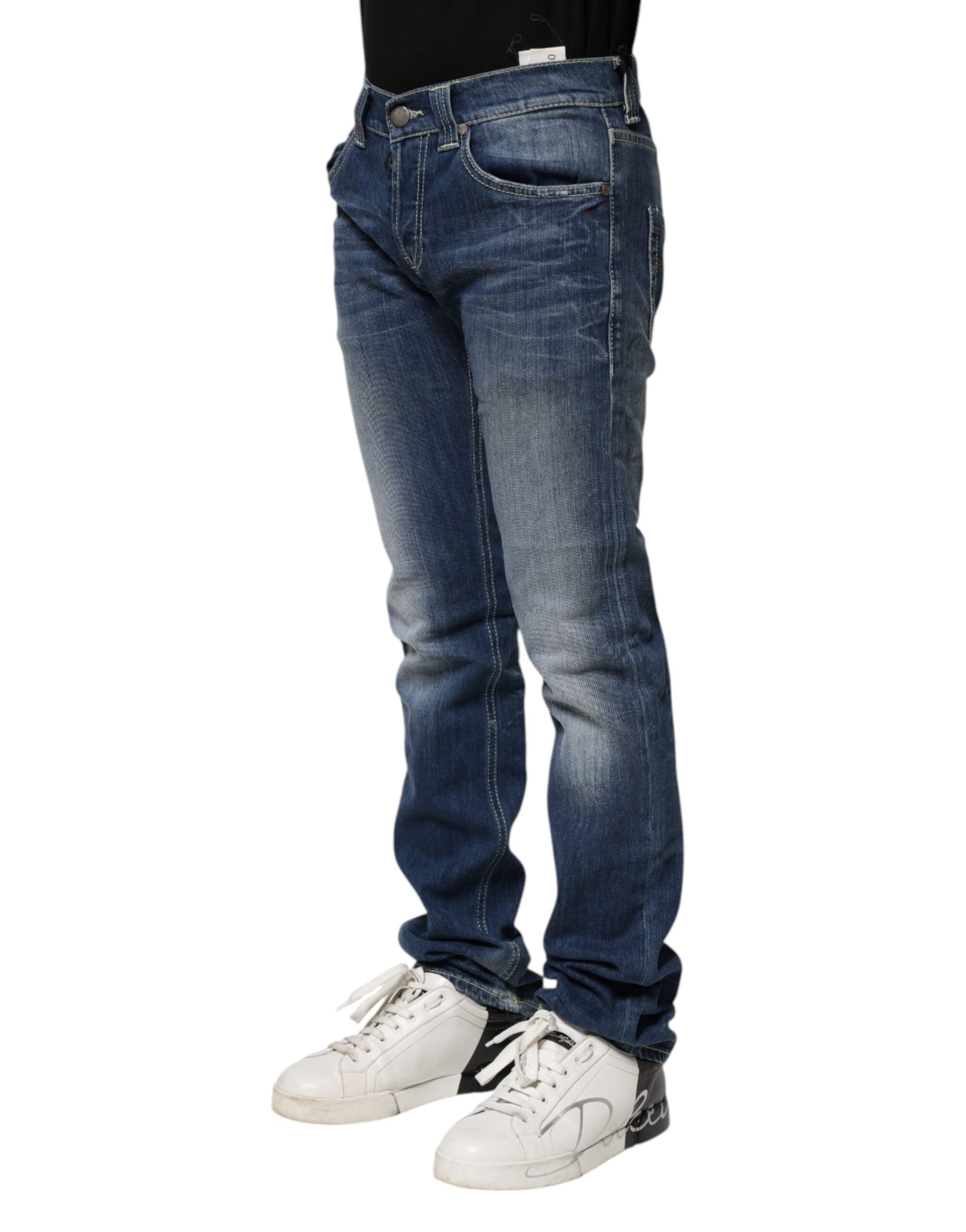 Dondup Blue Washed Skinny Fit Casual Men Denim Men's Jeans