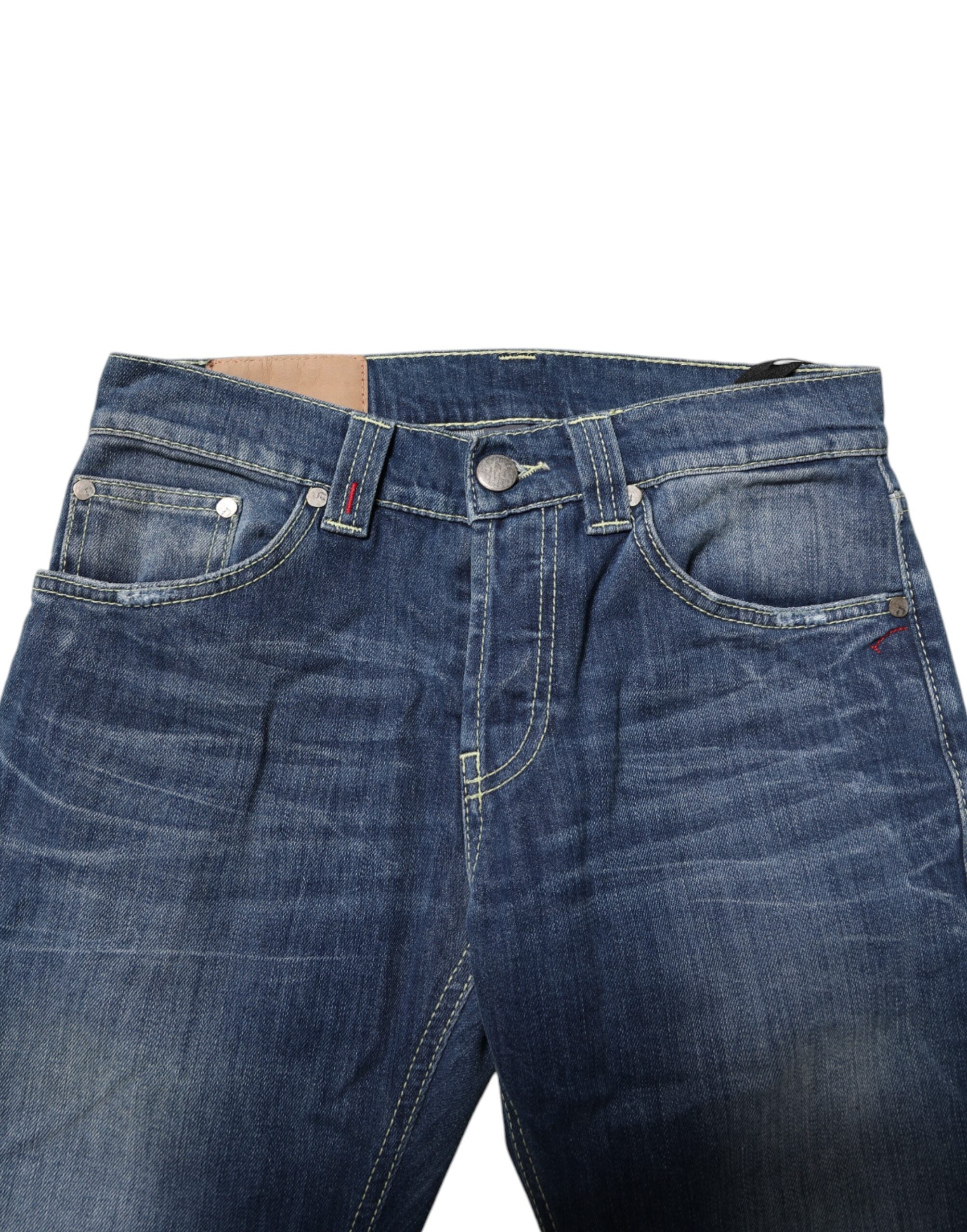 Dondup Blue Washed Skinny Fit Casual Men Denim Men's Jeans