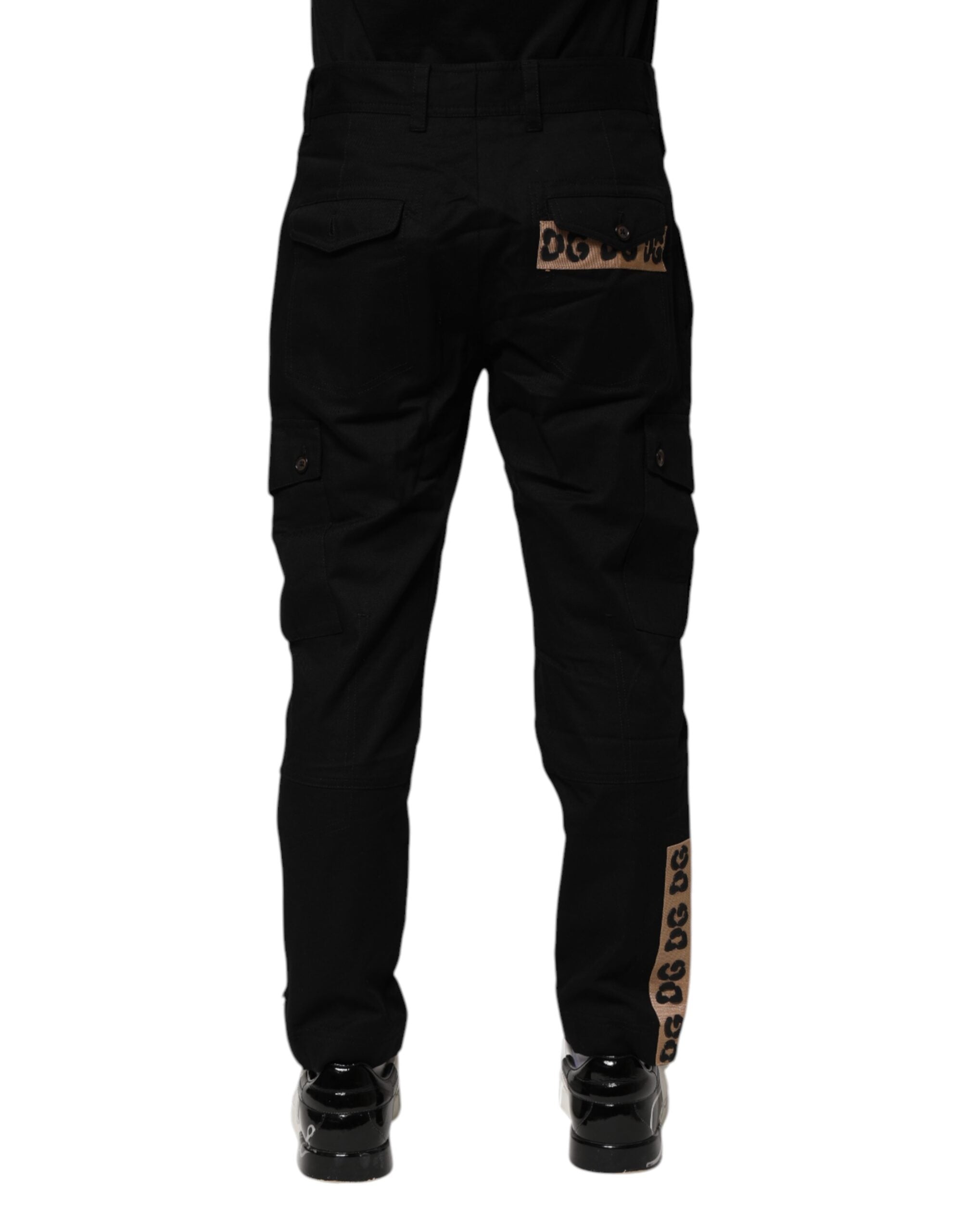 Dolce & Gabbana Black Cotton Cargo Casual Men's Pants