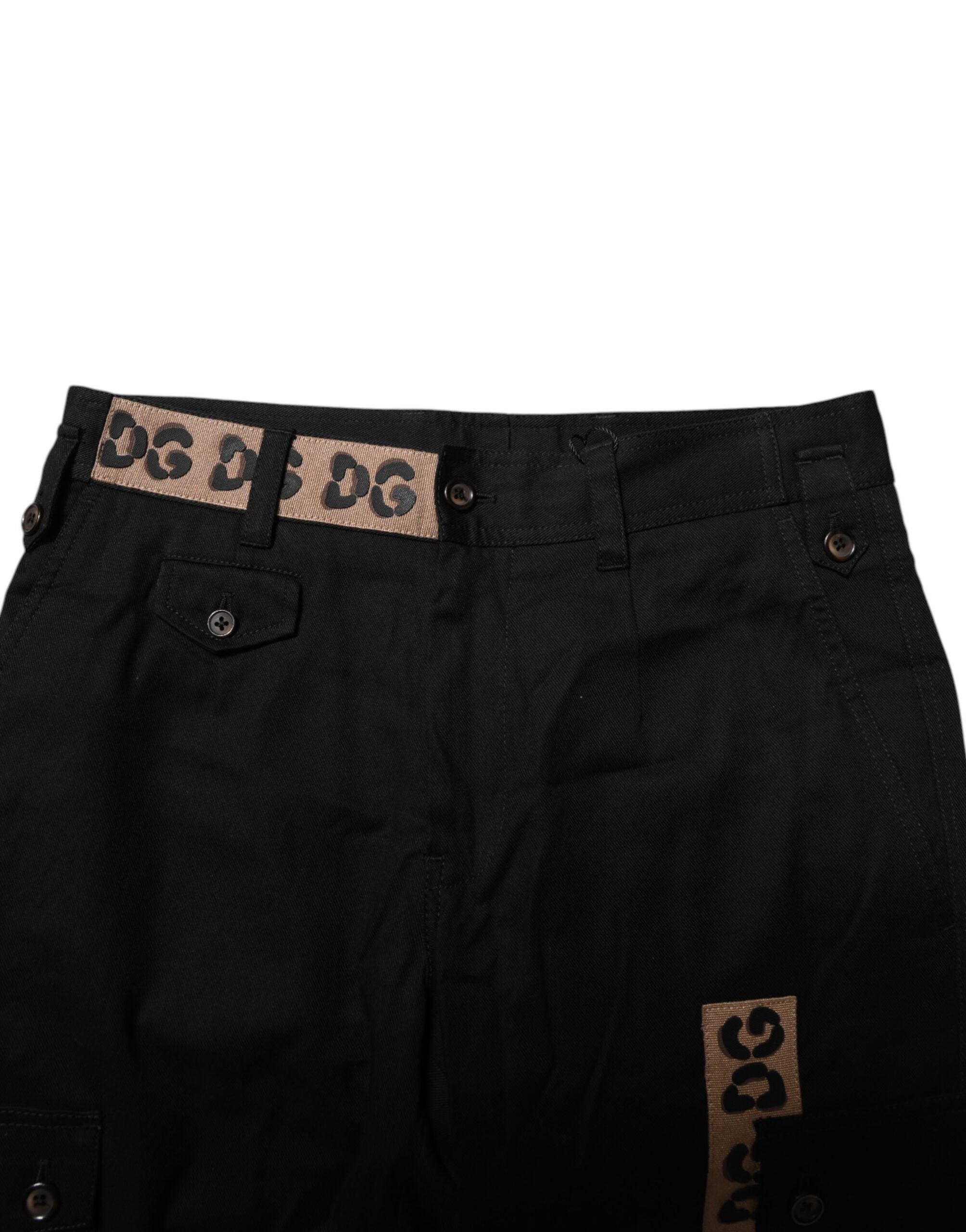 Dolce & Gabbana Black Cotton Cargo Casual Men's Pants