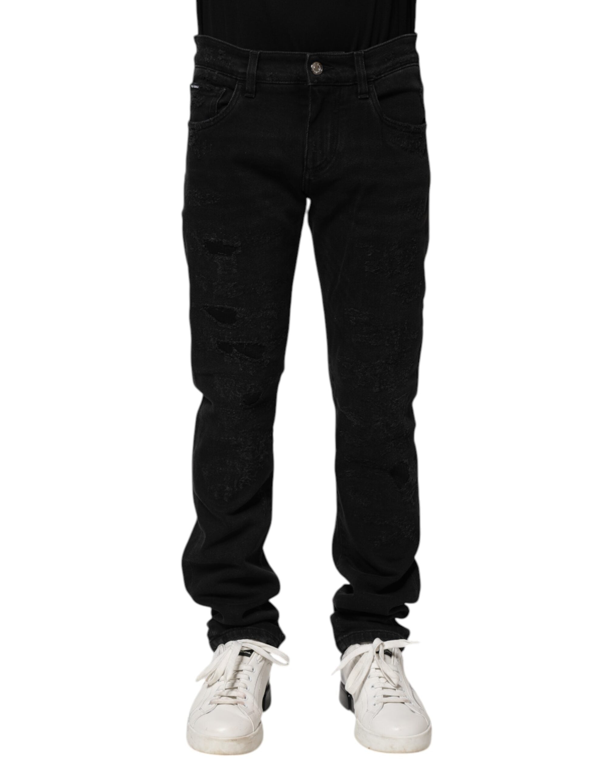 Dolce & Gabbana Black Cotton Skinny Men Denim Men's Jeans