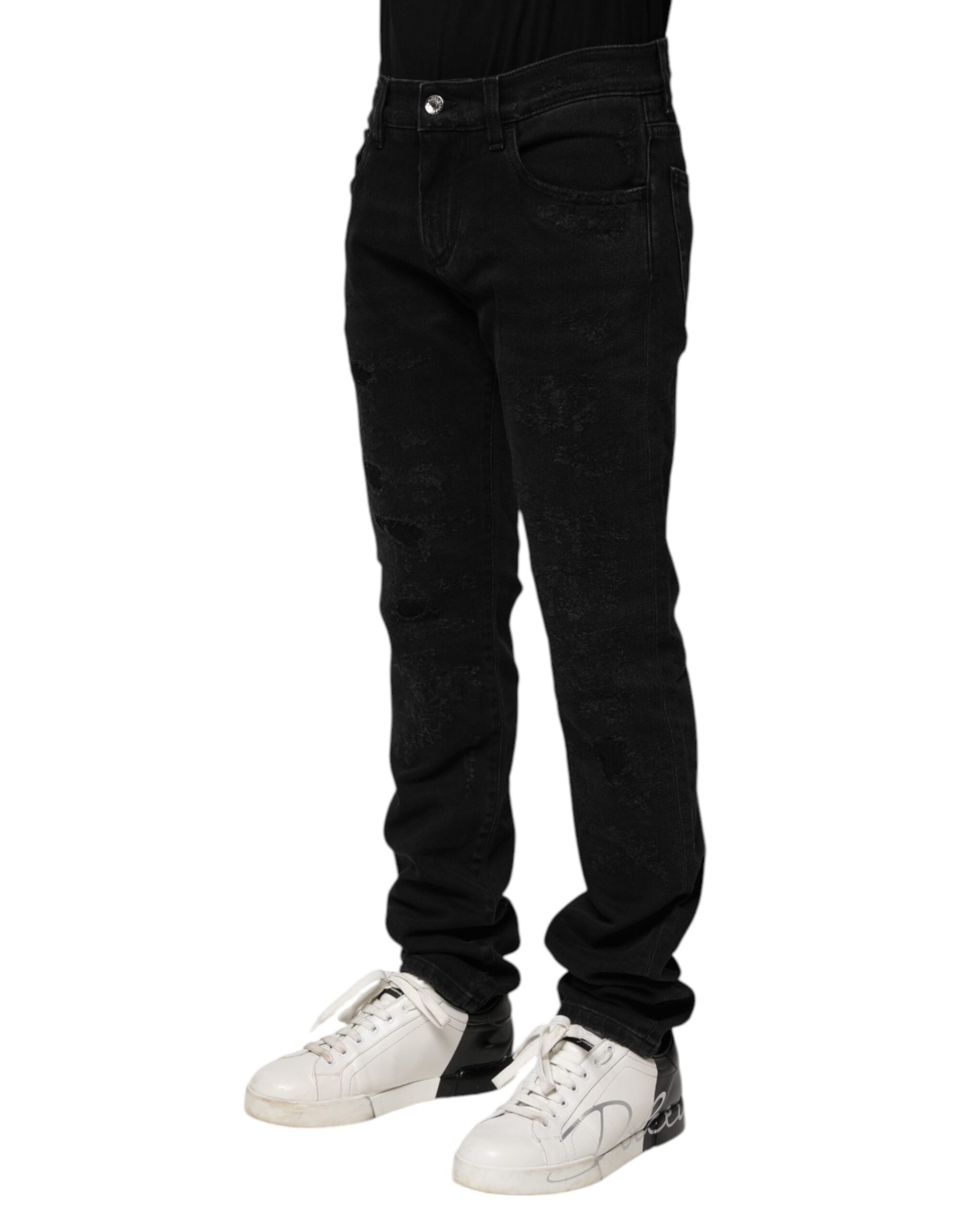 Dolce & Gabbana Black Cotton Skinny Men Denim Men's Jeans