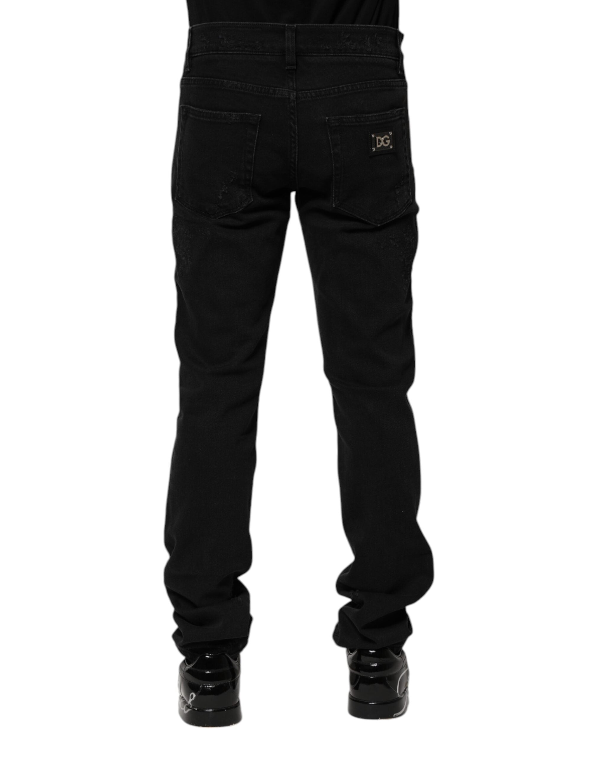 Dolce & Gabbana Black Cotton Skinny Men Denim Men's Jeans
