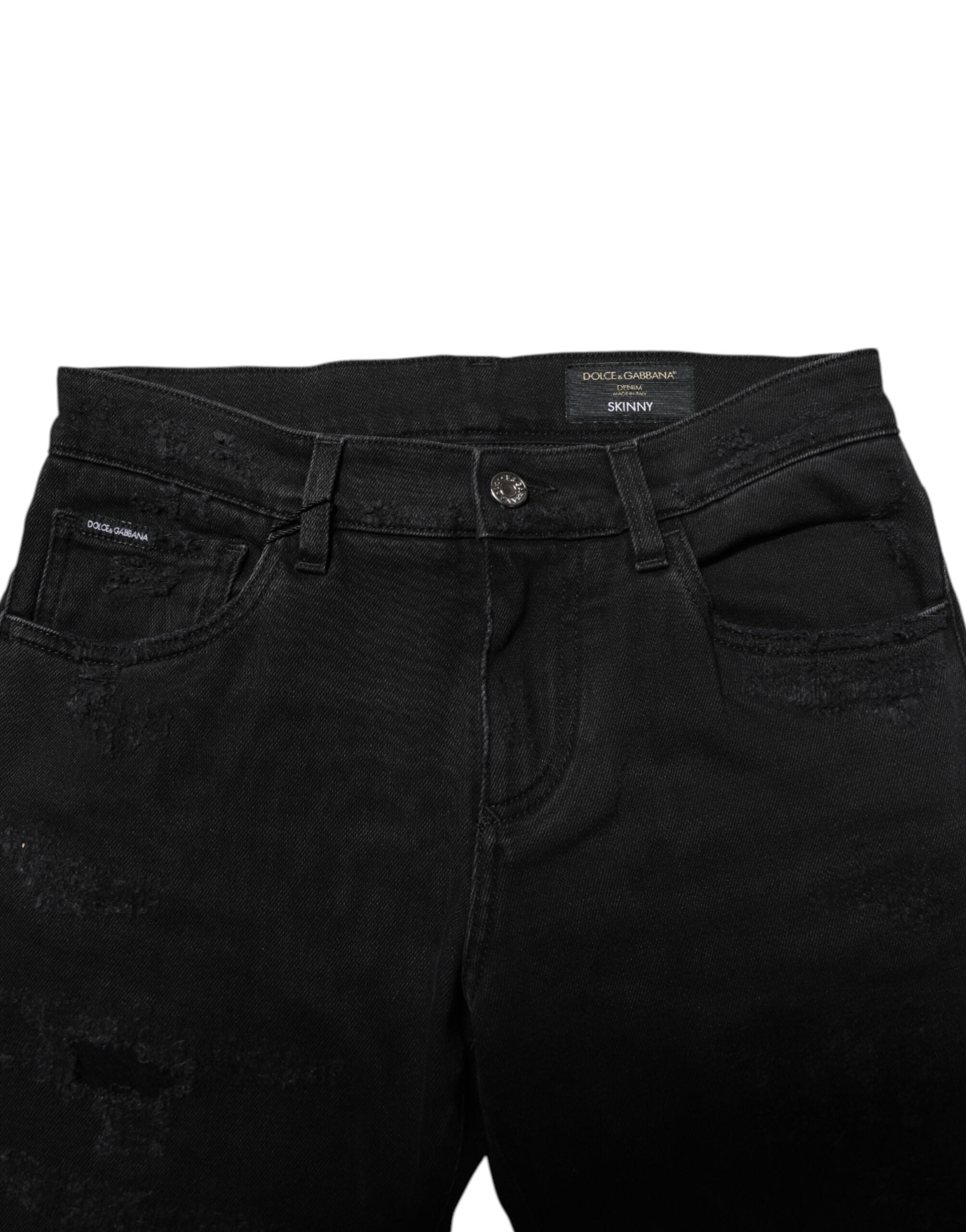 Dolce & Gabbana Black Cotton Skinny Men Denim Men's Jeans
