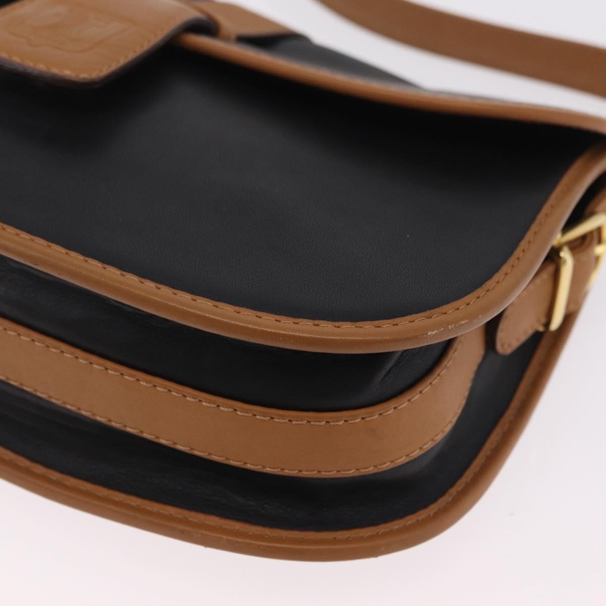 Celine Shoulder Leather Black Leather Shoulder Bag Bag (Pre-Owned)