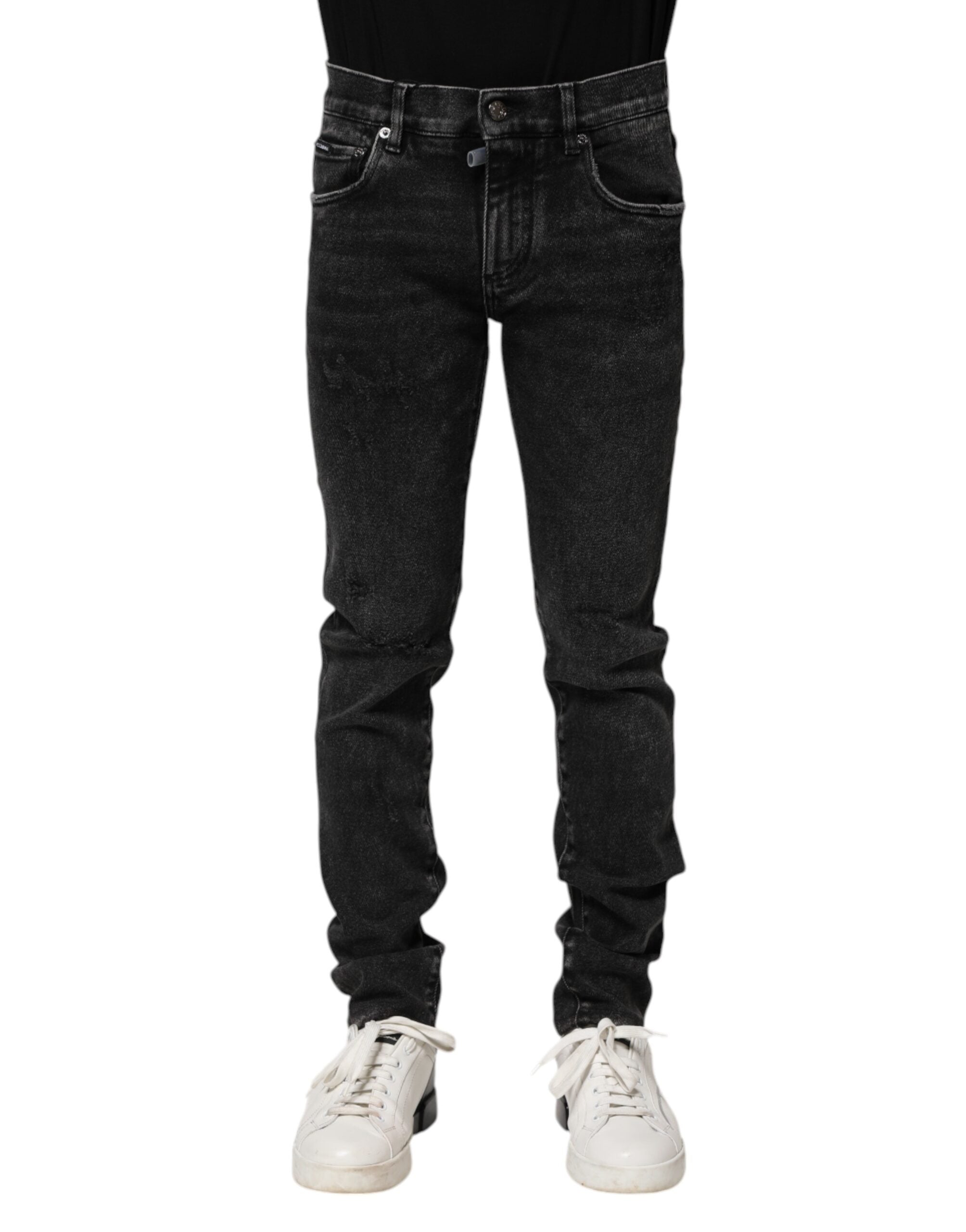 Dolce & Gabbana Black Cotton Skinny Men Denim Men's Jeans