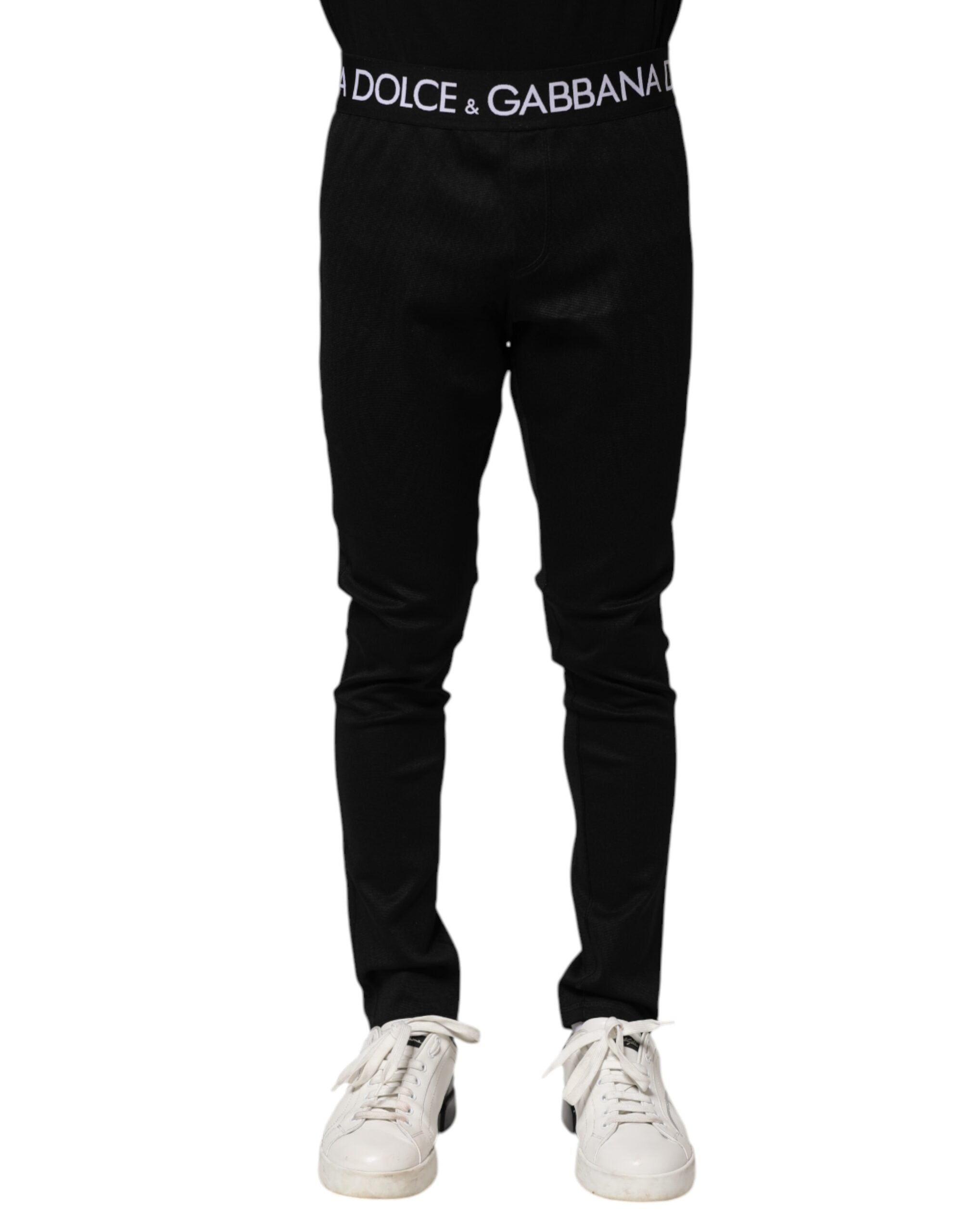 Dolce & Gabbana Black Nylon Skinny Men Jogger Men's Pants