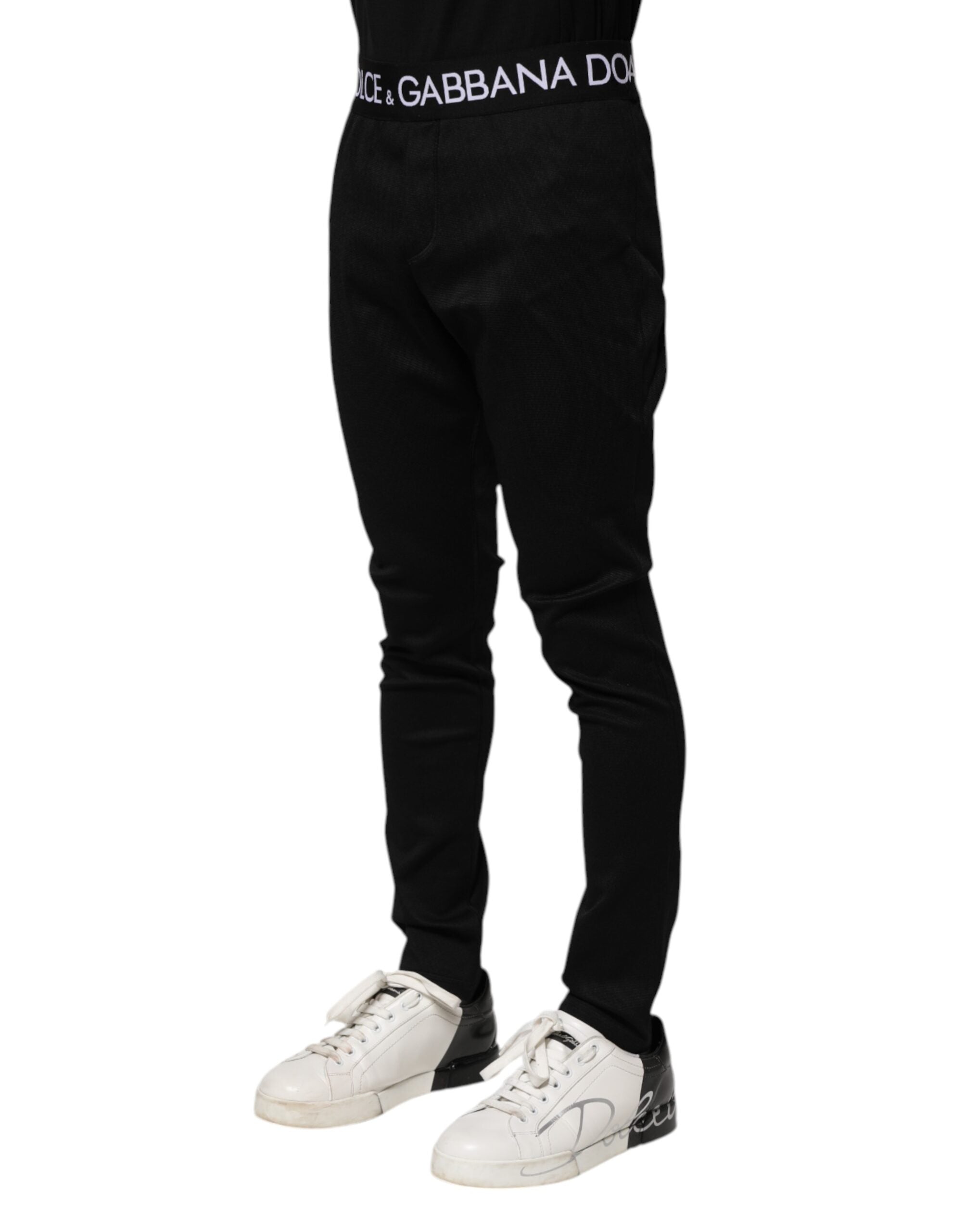 Dolce & Gabbana Black Nylon Skinny Men Jogger Men's Pants