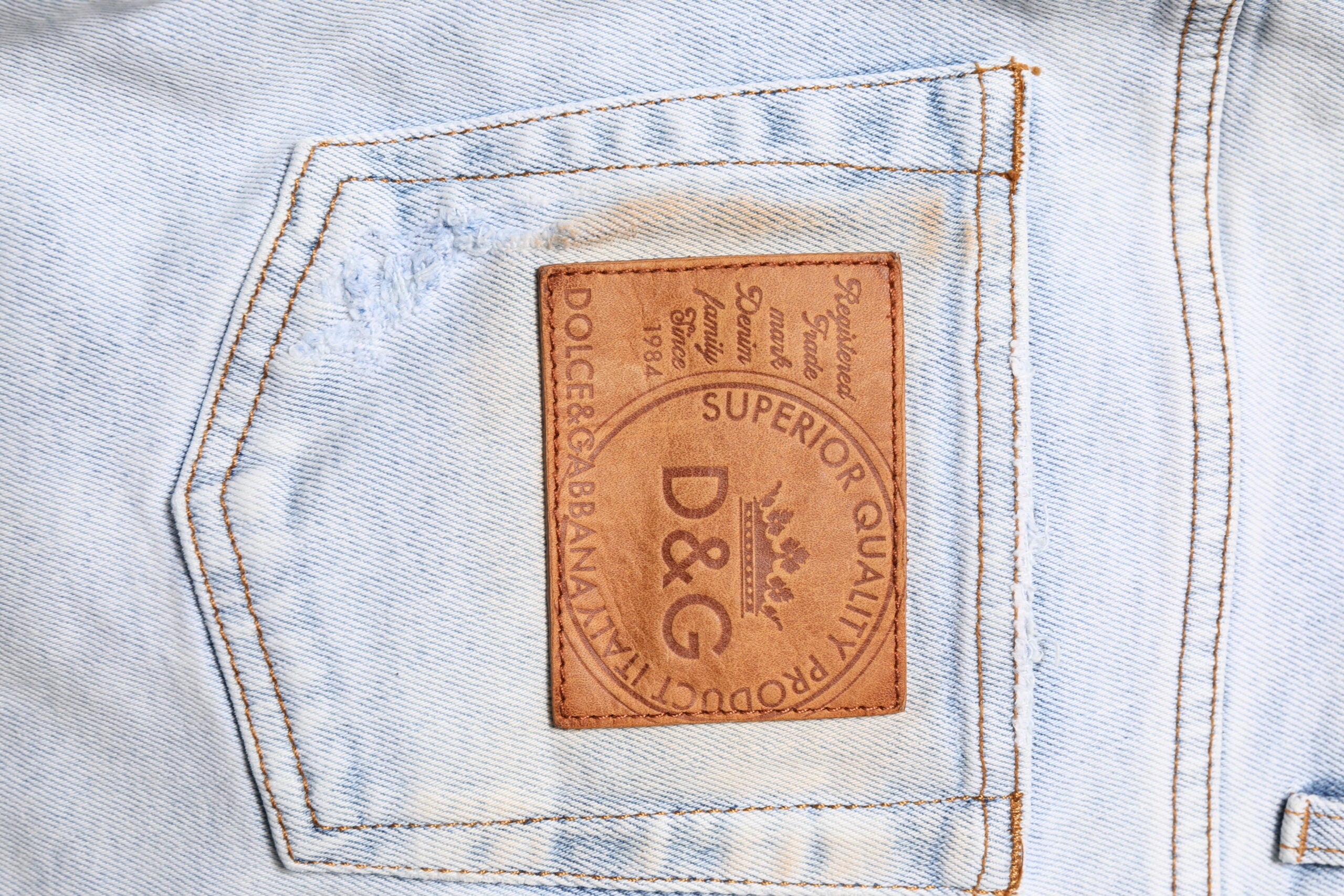 Dolce & Gabbana Light Blue Tattered Skinny Denim Men's Jeans (Pre-Owned)