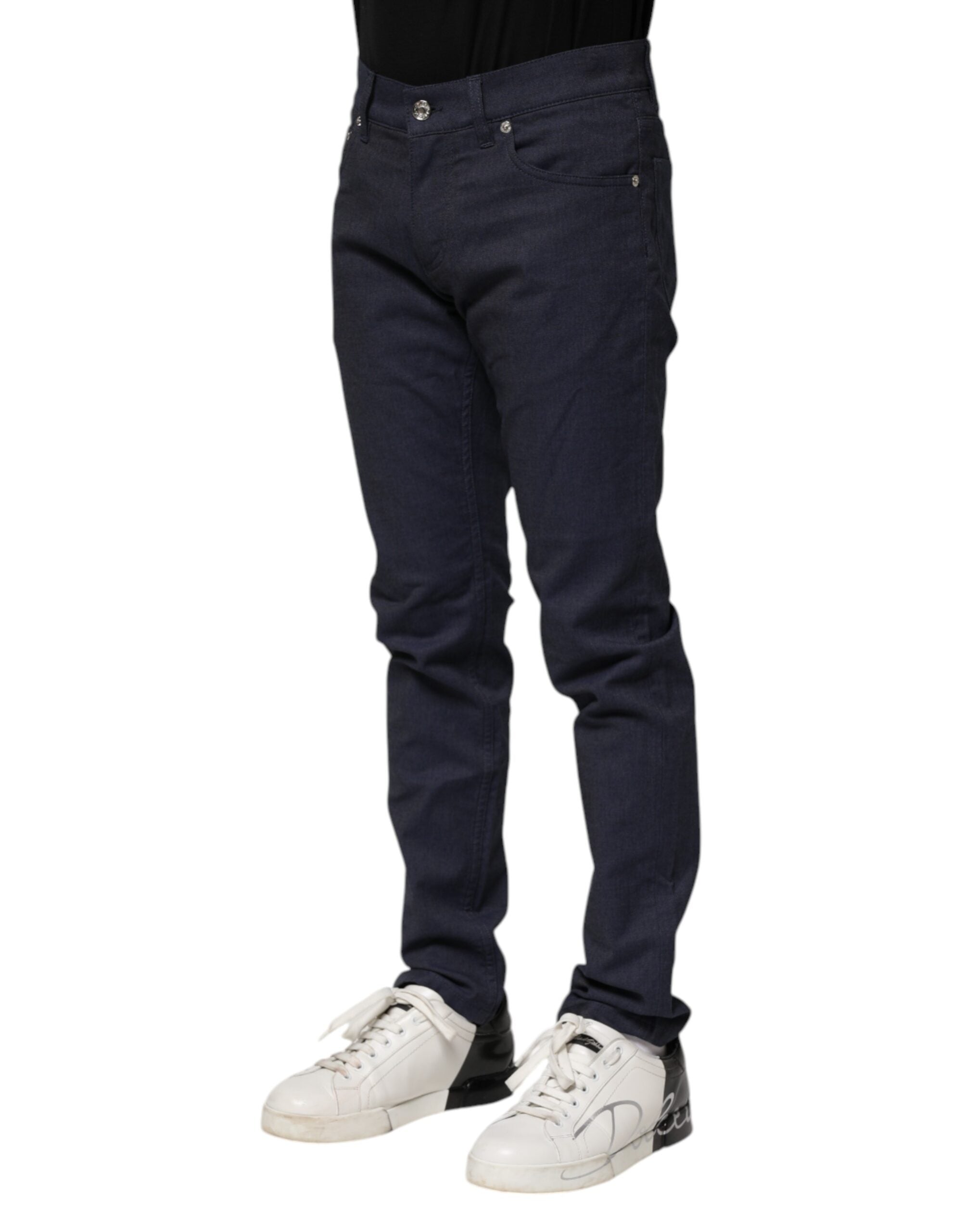Dolce & Gabbana Dark Blue Cotton Skinny Denim Men's Jeans