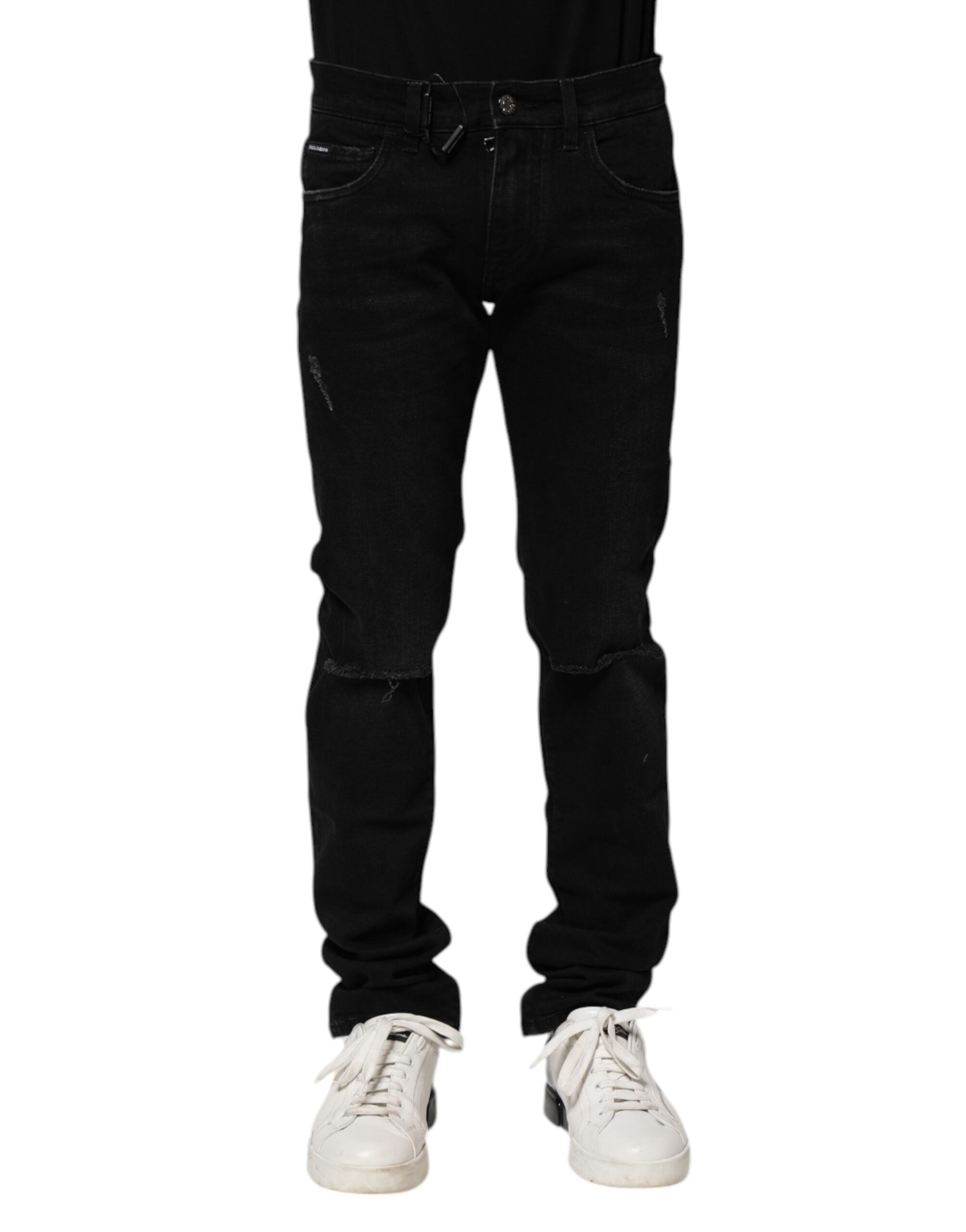 Dolce & Gabbana Black Cotton Skinny Men Denim Men's Jeans