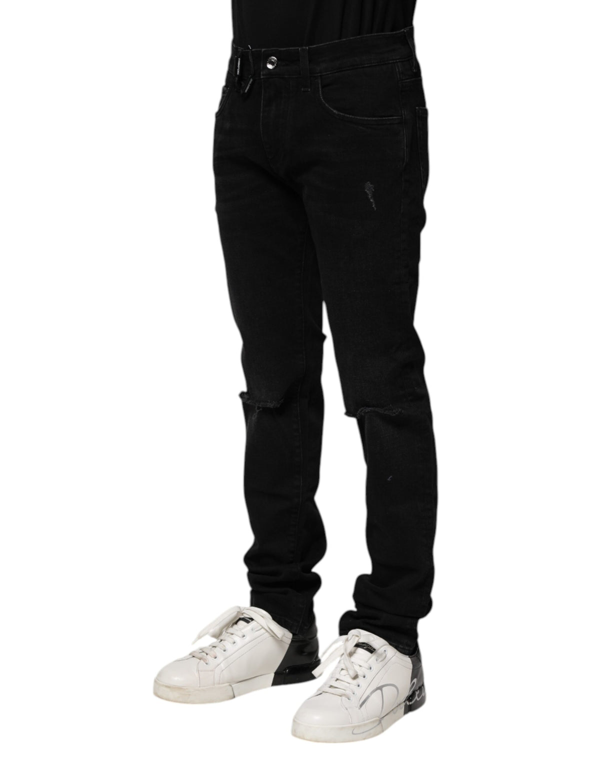 Dolce & Gabbana Black Cotton Skinny Men Denim Men's Jeans