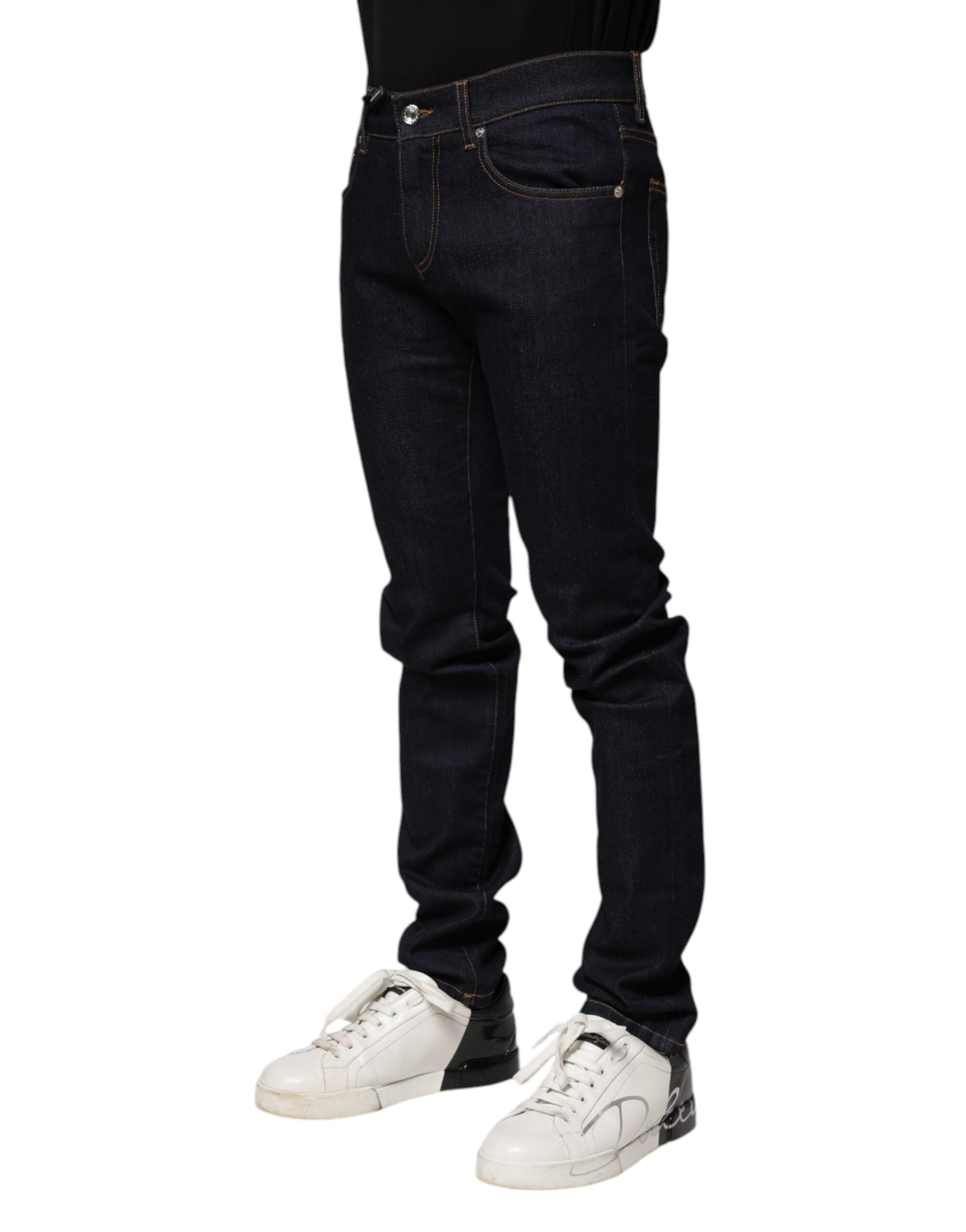 Dolce & Gabbana Black Cotton Skinny Men Denim Men's Jeans