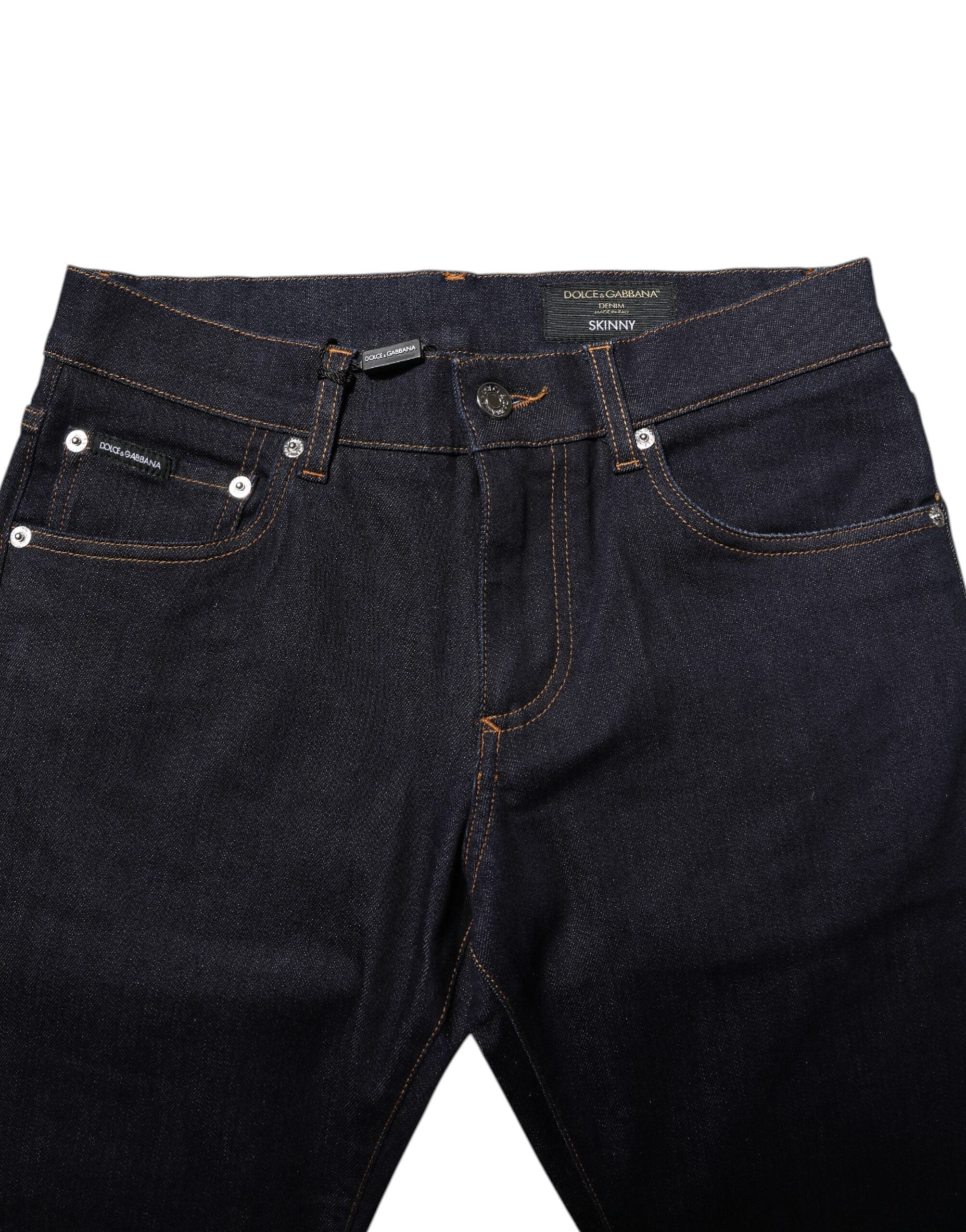 Dolce & Gabbana Black Cotton Skinny Men Denim Men's Jeans