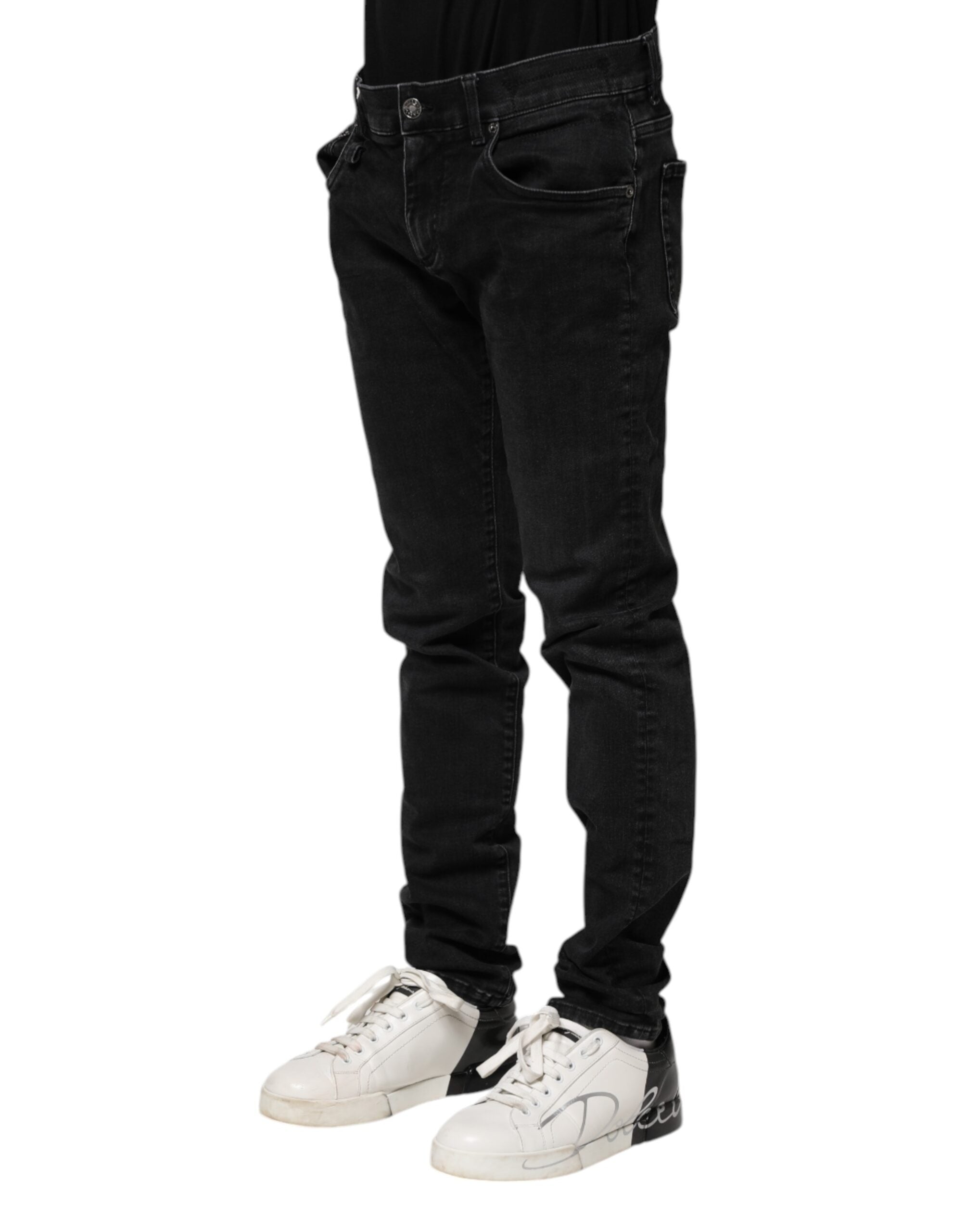 Dolce & Gabbana Black Cotton Skinny Men Denim Men's Jeans