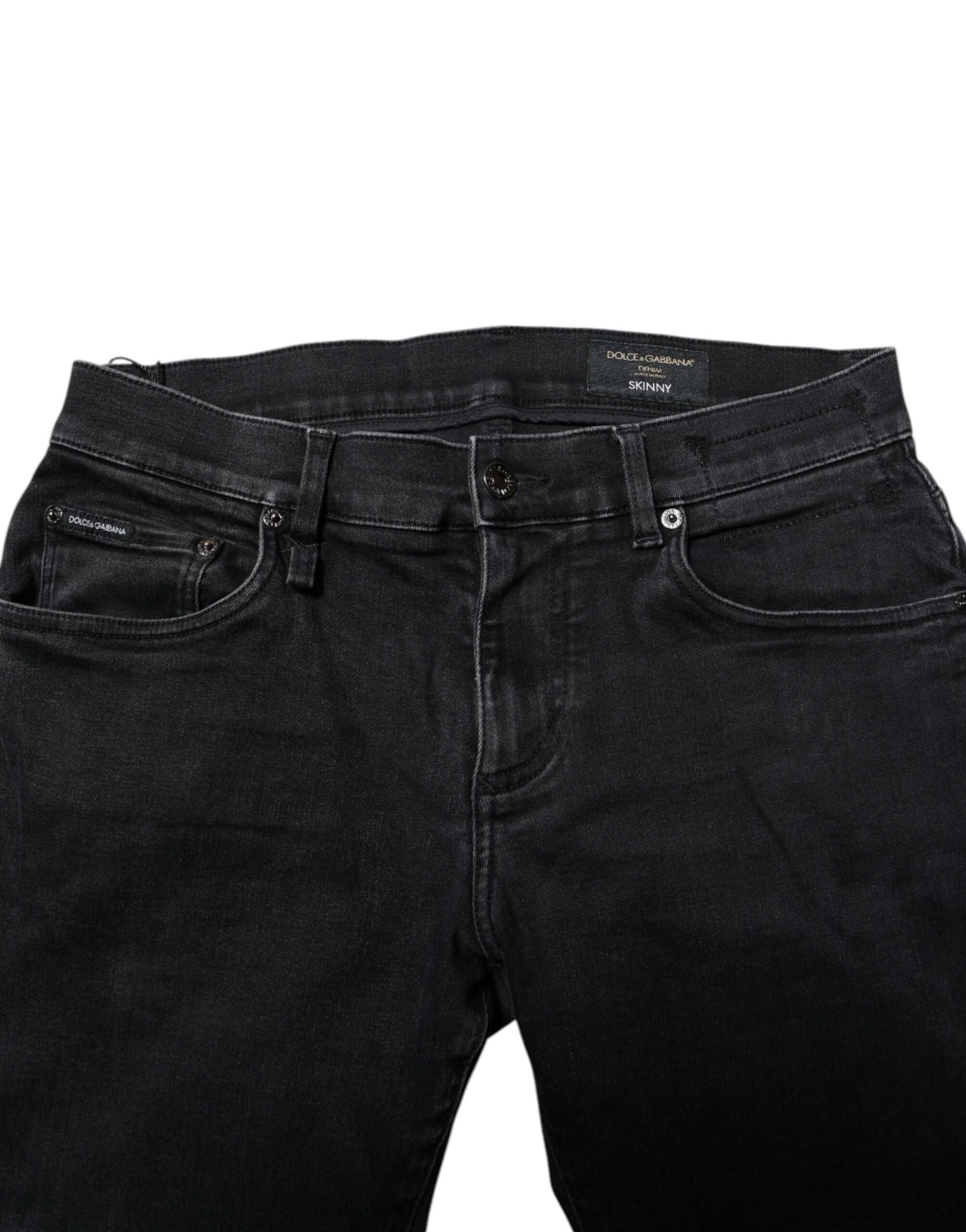 Dolce & Gabbana Black Cotton Skinny Men Denim Men's Jeans