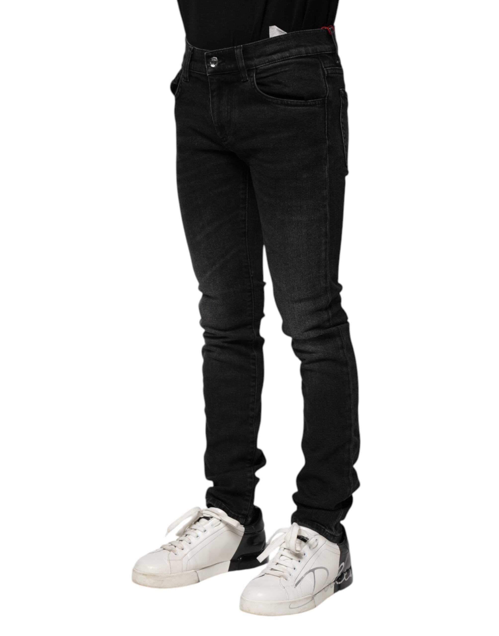 Dolce & Gabbana Black Cotton Skinny Men Denim Men's Jeans (Pre-Owned)