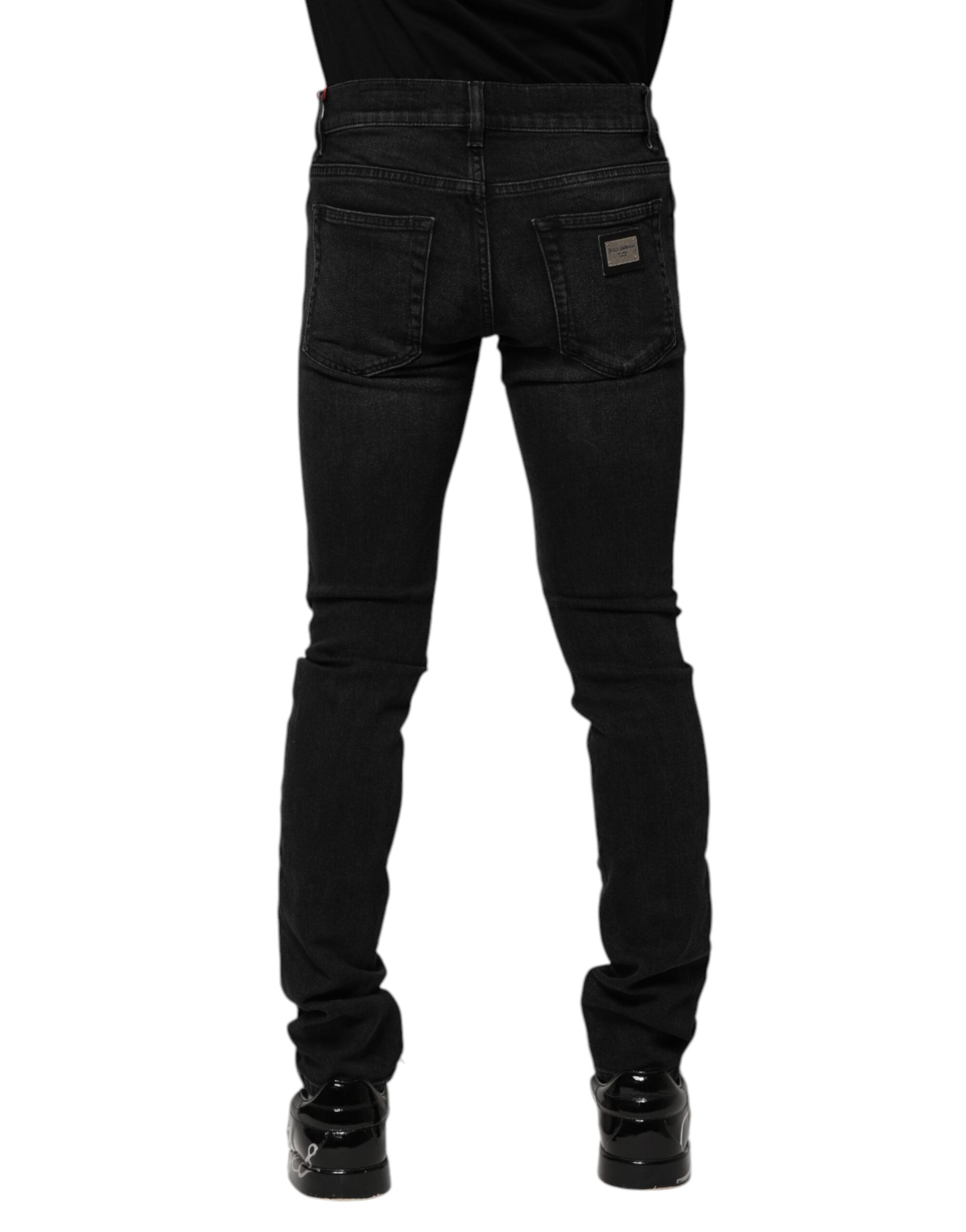 Dolce & Gabbana Black Cotton Skinny Men Denim Men's Jeans (Pre-Owned)