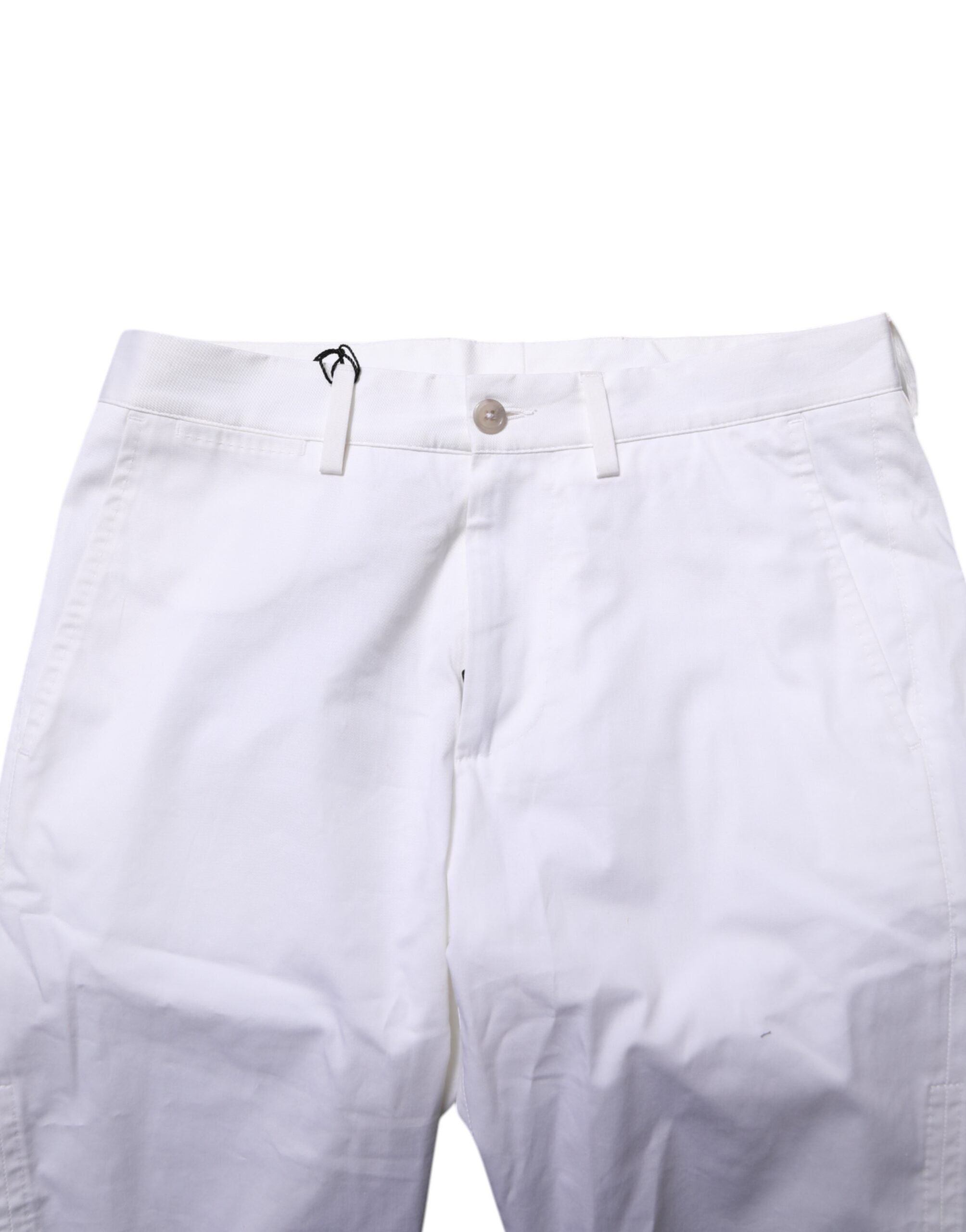 Dolce & Gabbana White Cotton Stretch Men Denim Bermuda Men's Shorts