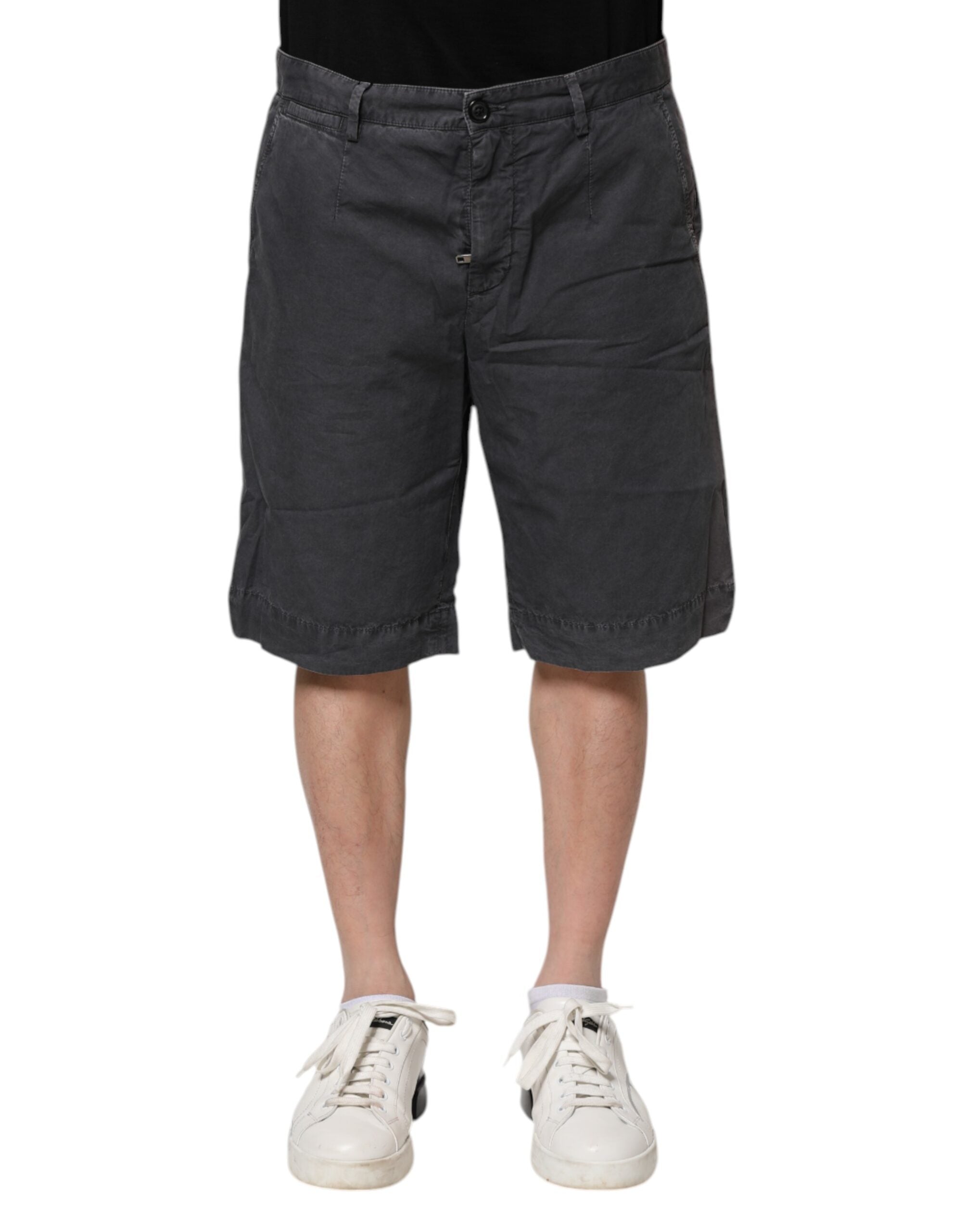 Dolce & Gabbana Dark Gray Cotton Stretch Denim Bermuda Men's Shorts (Pre-Owned)
