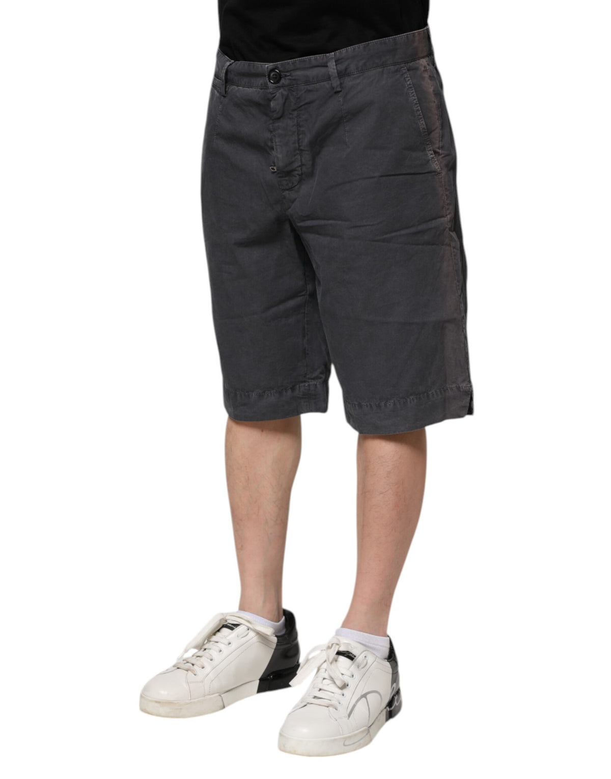 Dolce & Gabbana Dark Gray Cotton Stretch Denim Bermuda Men's Shorts (Pre-Owned)