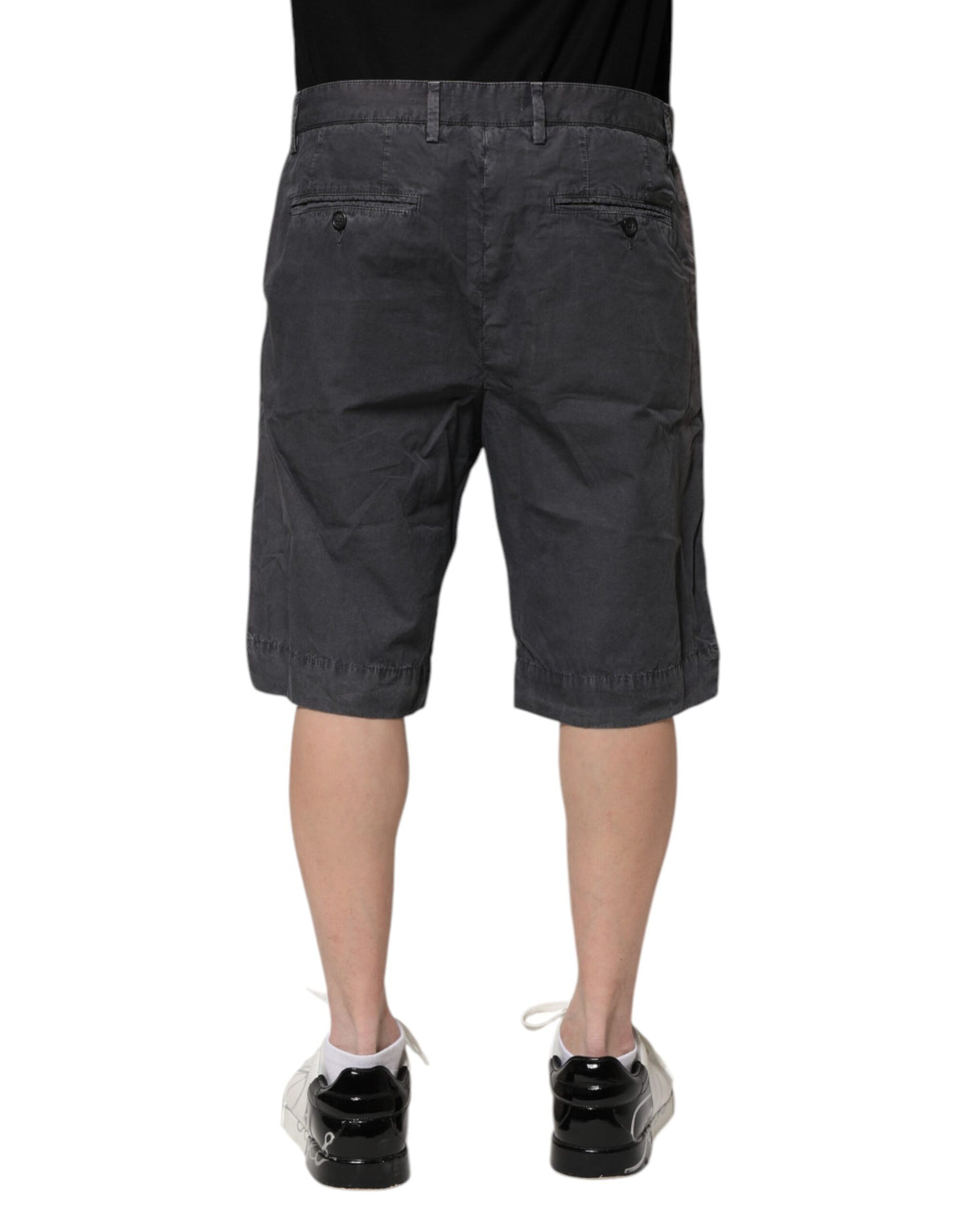 Dolce & Gabbana Dark Gray Cotton Stretch Denim Bermuda Men's Shorts (Pre-Owned)
