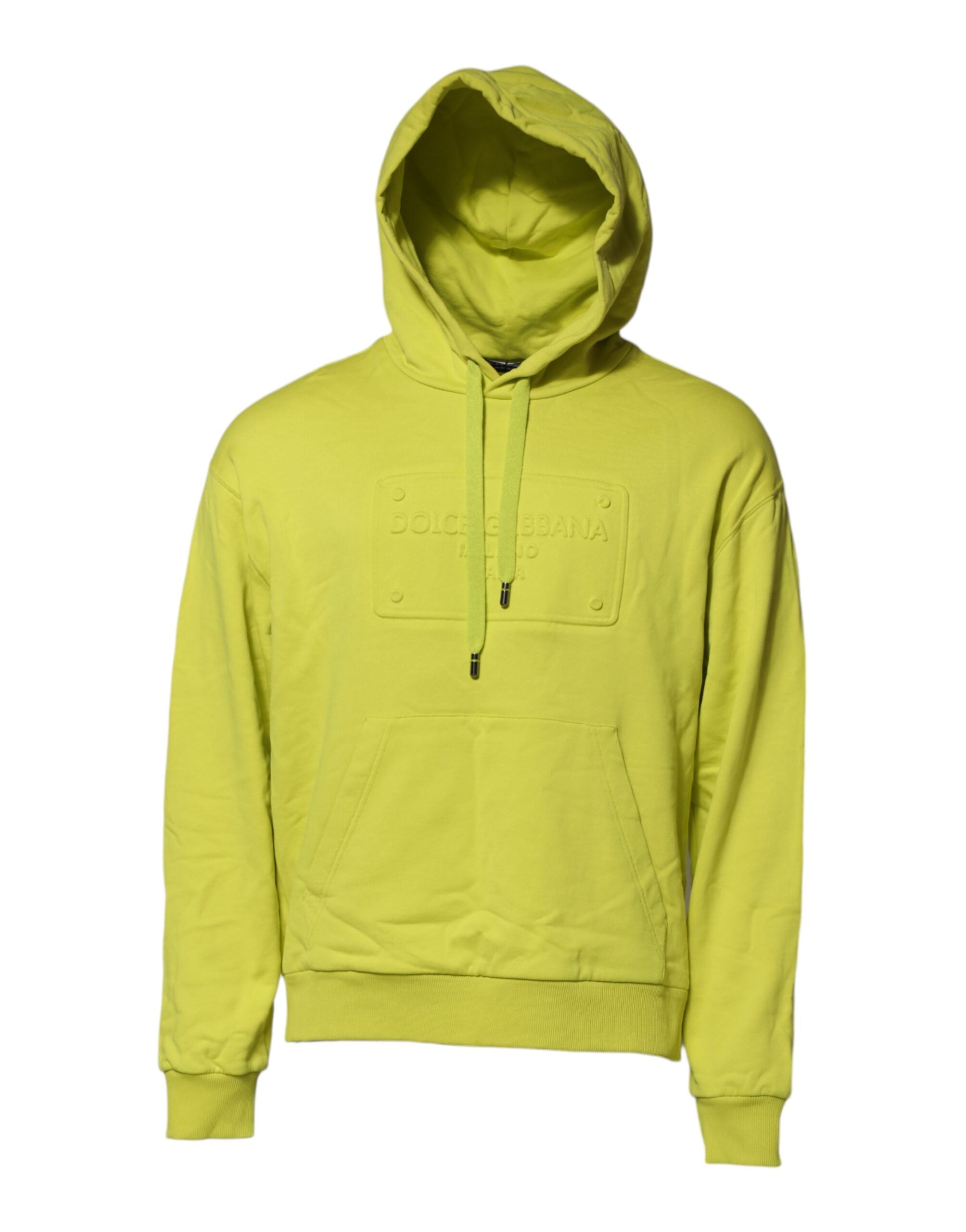 Dolce & Gabbana Green Cotton Hooded Logo Sweatshirt Men's Sweater