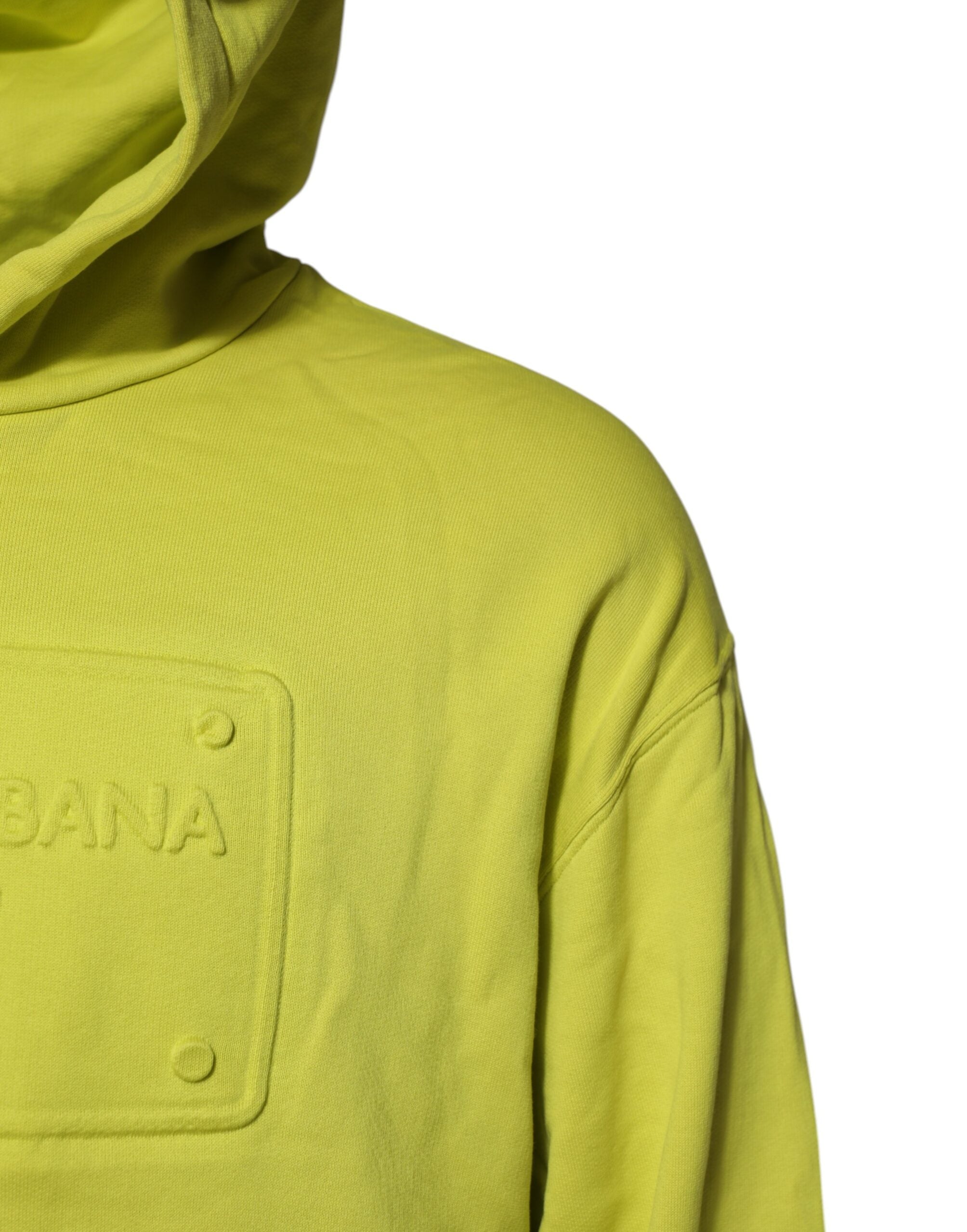 Dolce & Gabbana Green Cotton Hooded Logo Sweatshirt Men's Sweater