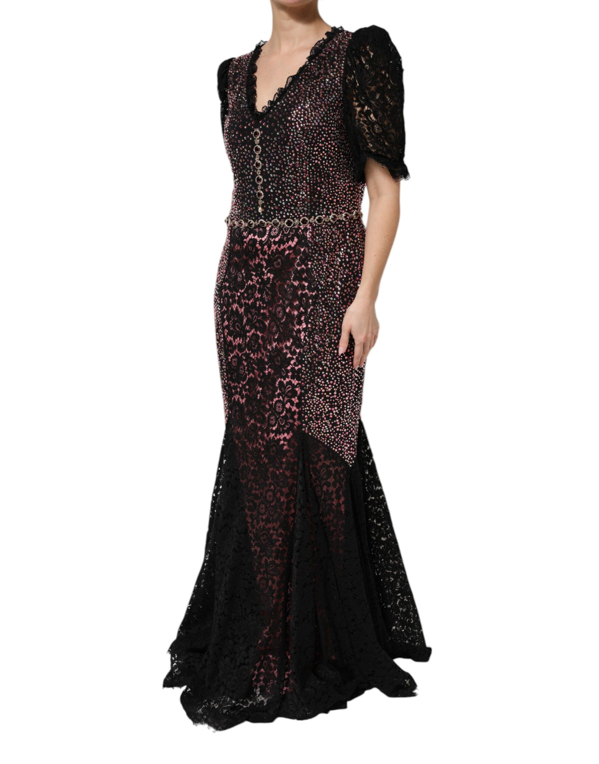 Dolce & Gabbana Multicolor Embellished Mermaid Gown Women's Dress
