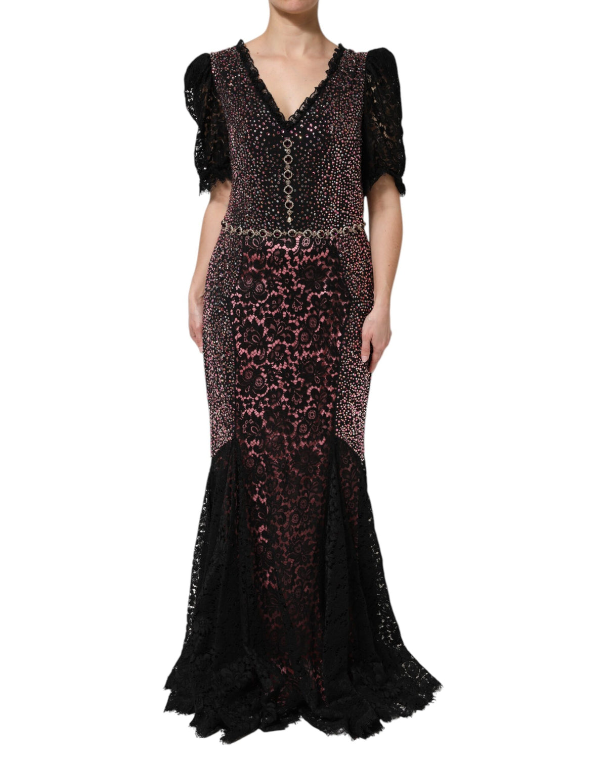 Dolce & Gabbana Multicolor Embellished Mermaid Gown Women's Dress
