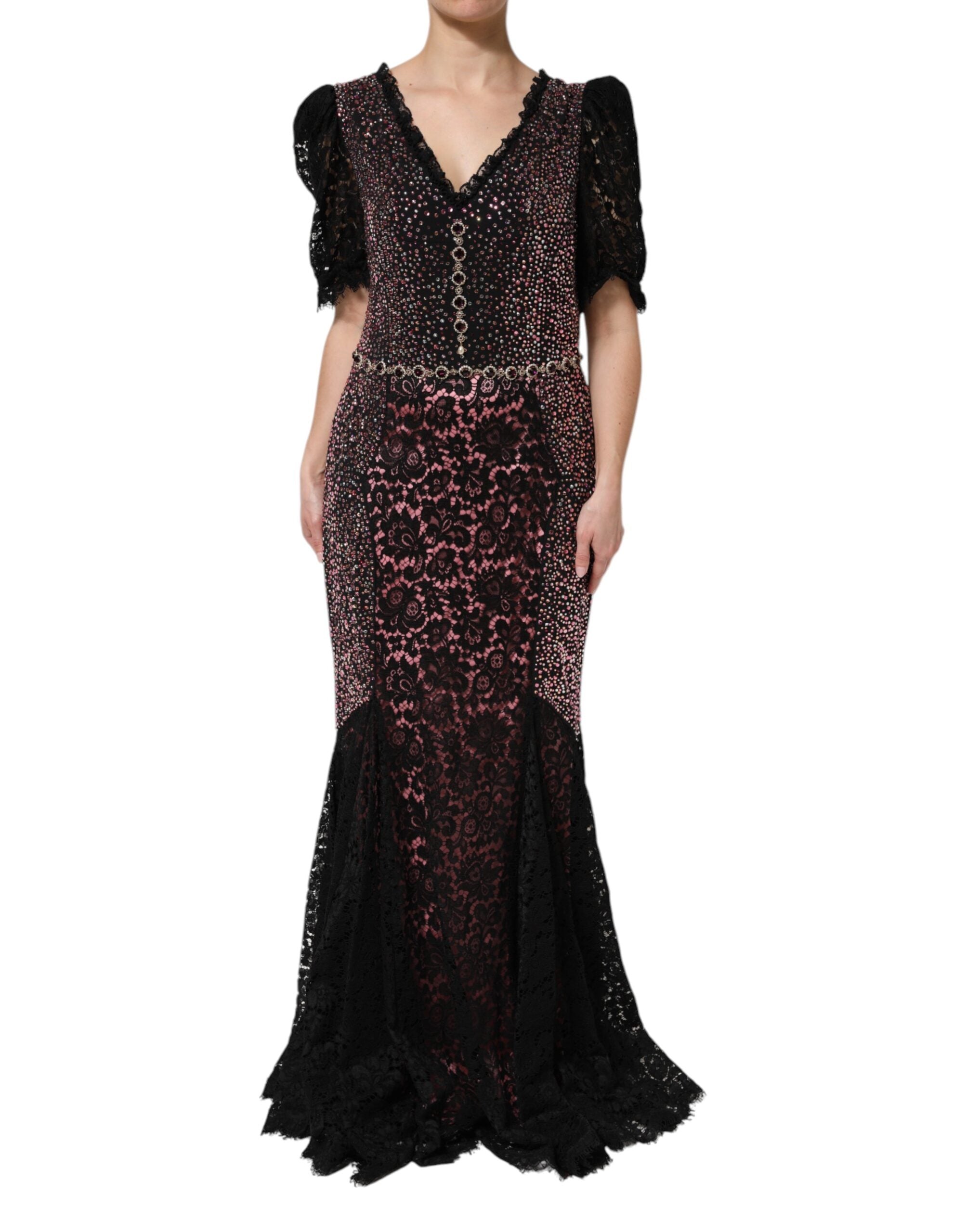Dolce & Gabbana Multicolor Embellished Mermaid Gown Women's Dress