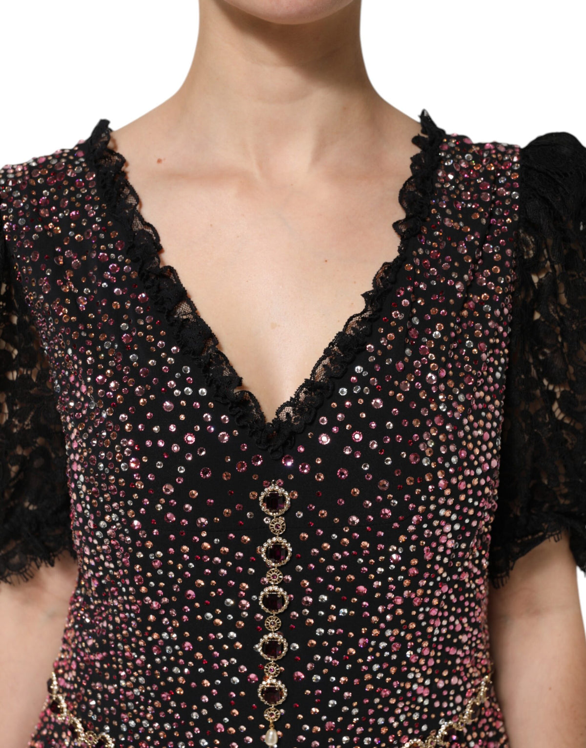 Dolce & Gabbana Multicolor Embellished Mermaid Gown Women's Dress