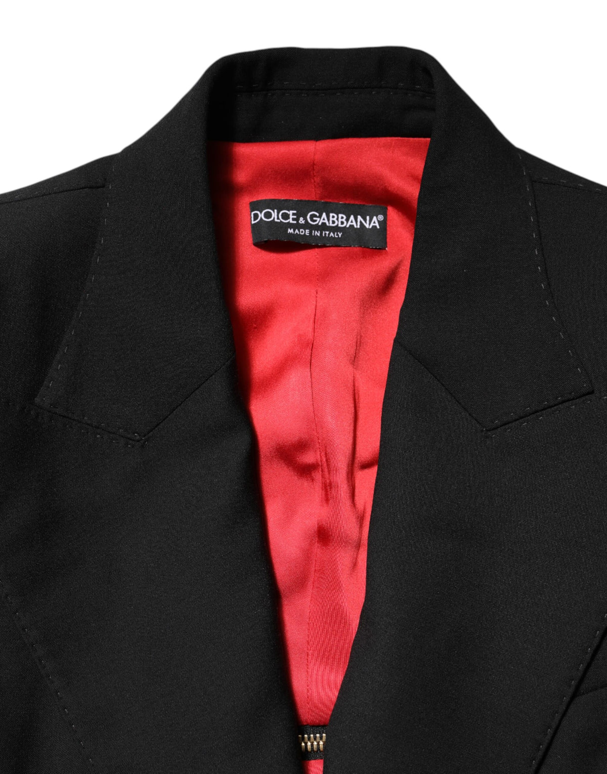 Dolce & Gabbana Black Wool Zipper Detailing Blazer Women's Jacket (Pre-Owned)