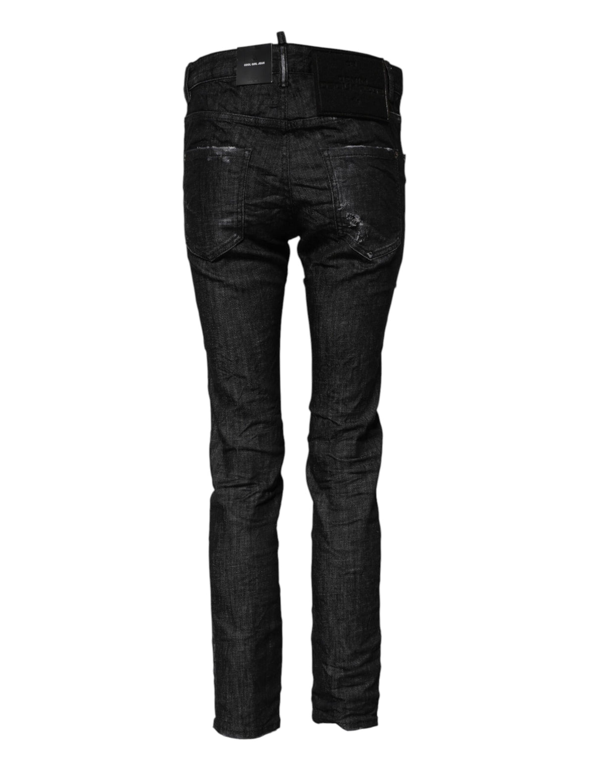 Dsquared² Black Washed Cotton Mid Waist Skinny Women's Jeans