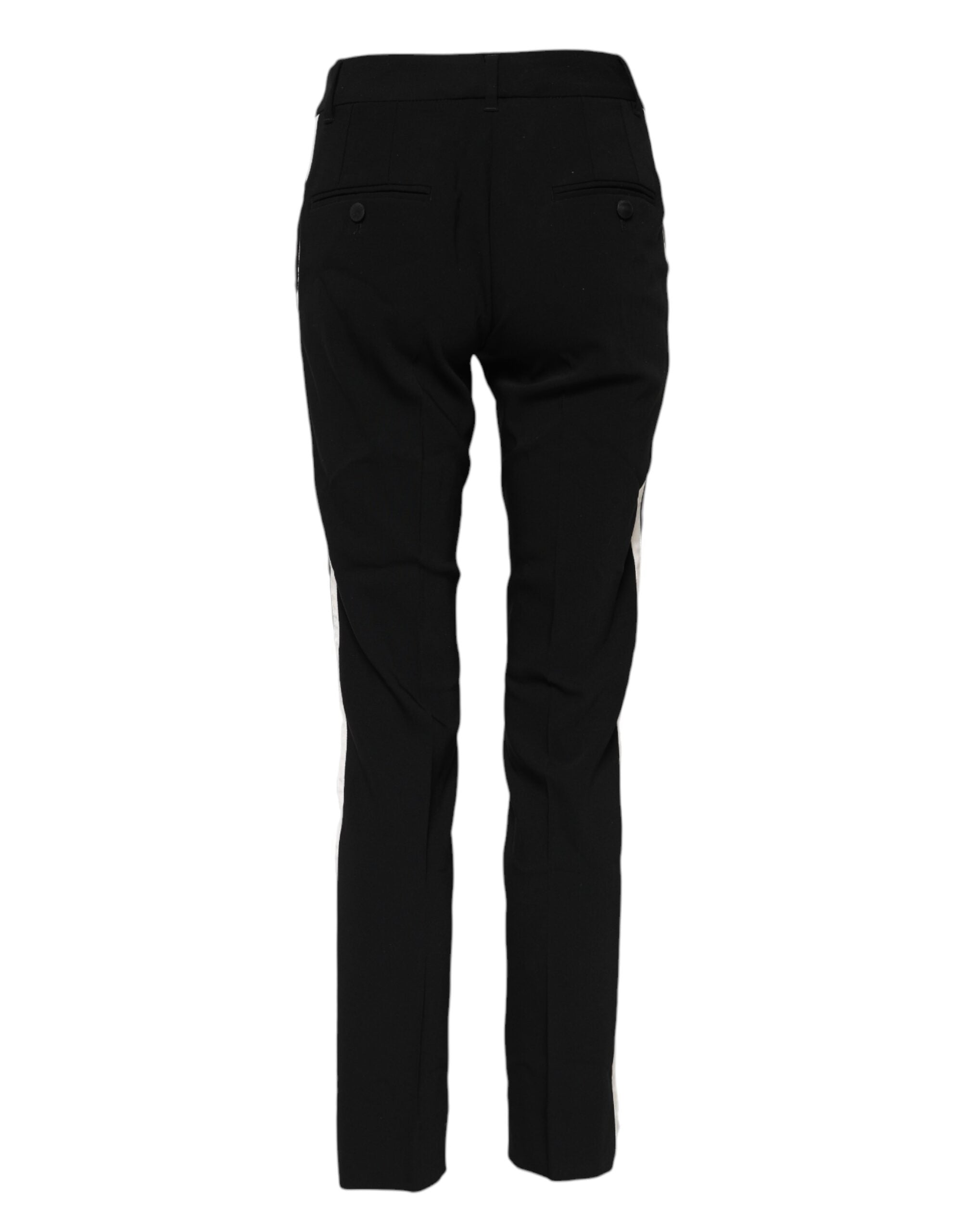 Dolce & Gabbana Black Wool Mid Waisted Tapered Dress Women's Pants