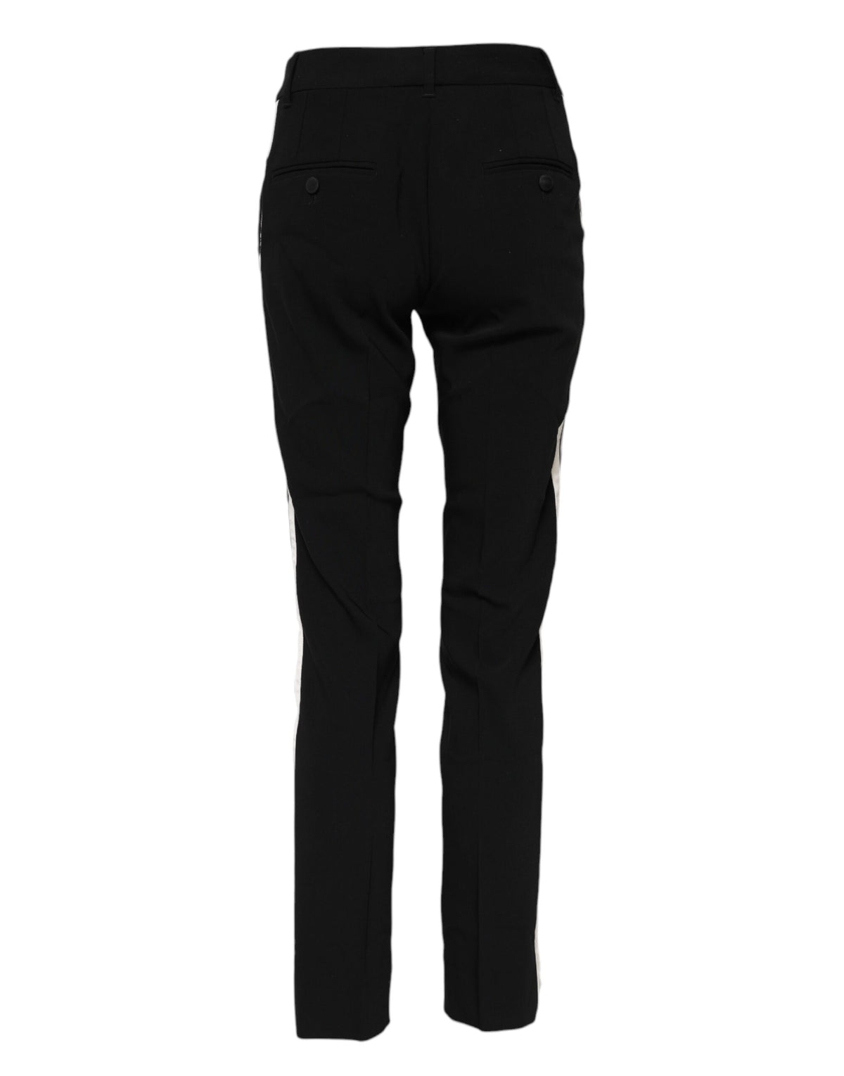 Dolce & Gabbana Black Wool Mid Waisted Tapered Dress Women's Pants