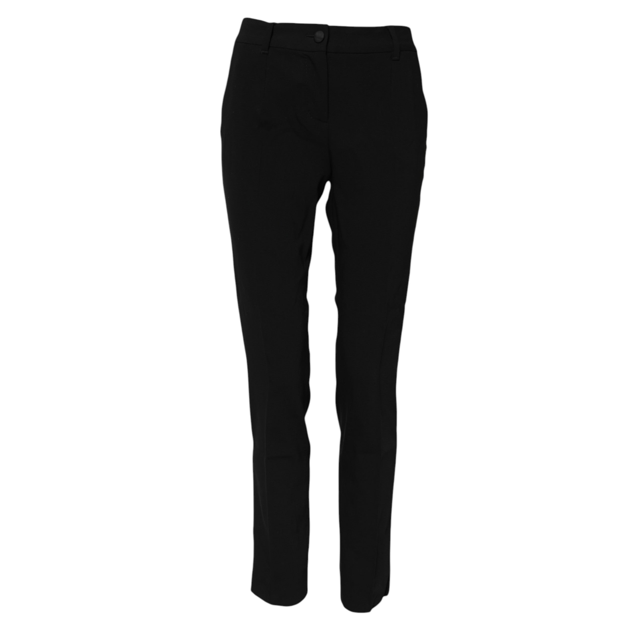Dolce & Gabbana Black Wool Mid Waisted Tapered Dress Women's Pants