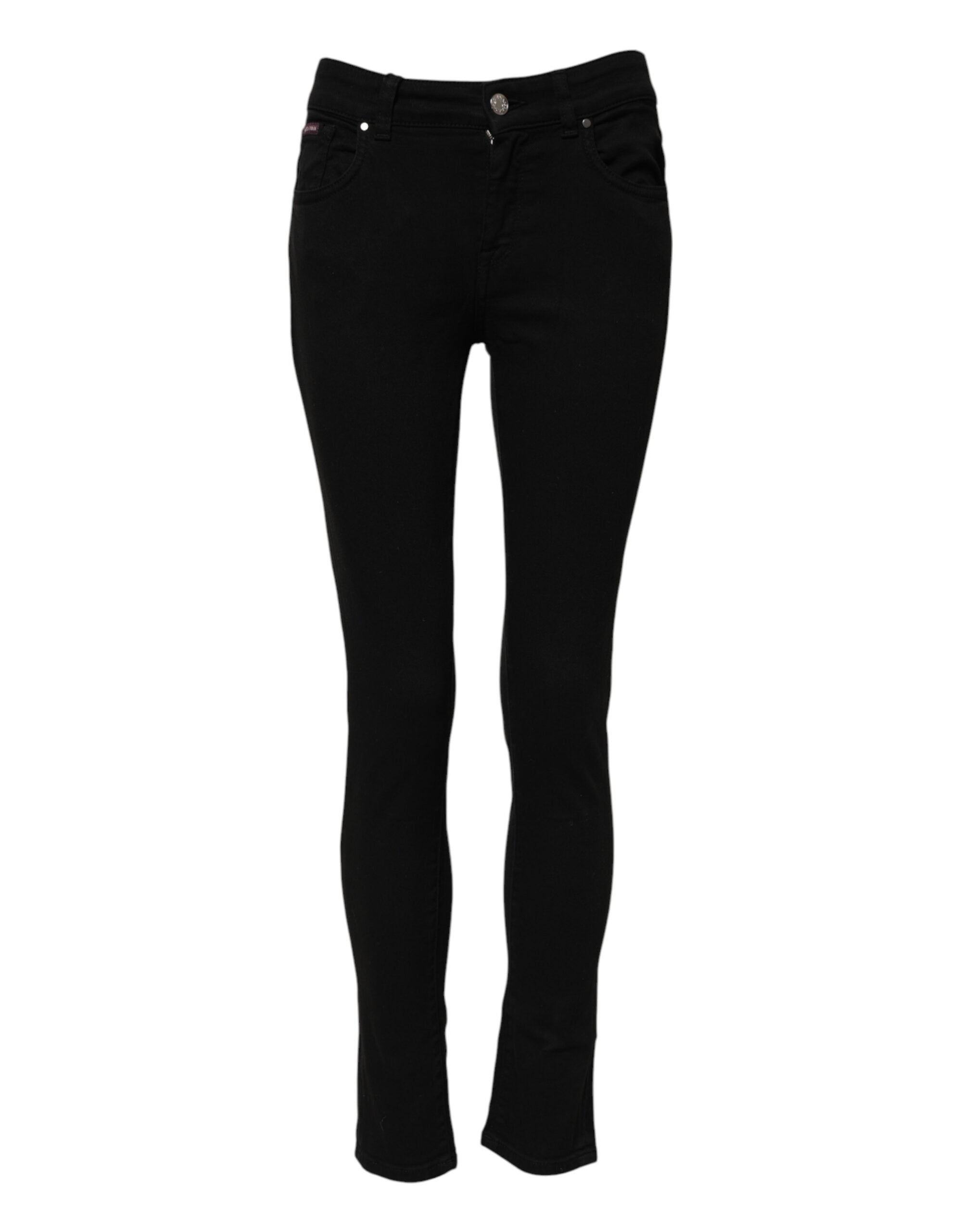 Dolce & Gabbana Black Skinny Cotton Mid Waisted Denim Women's Jeans