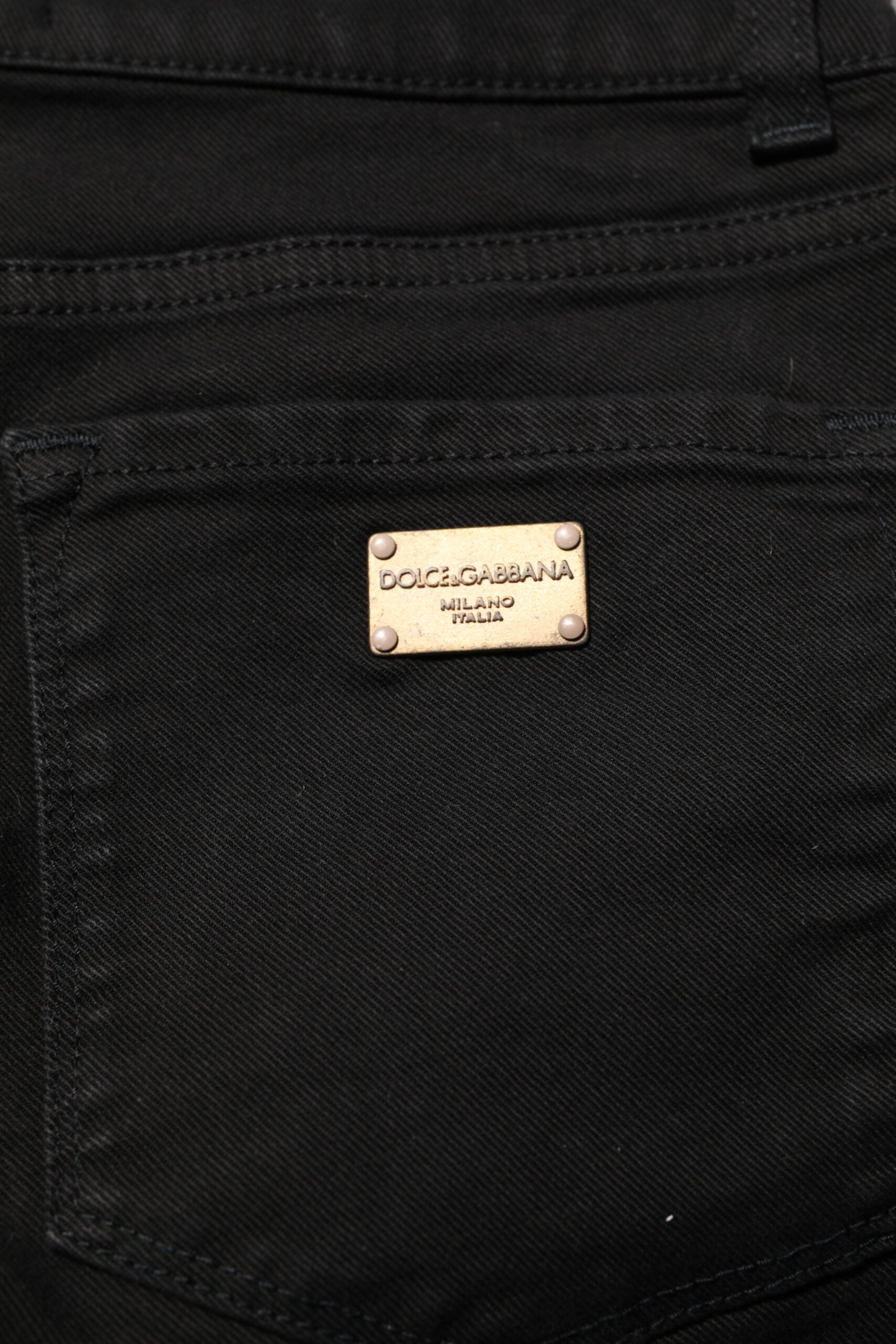 Dolce & Gabbana Black Skinny Cotton Mid Waisted Denim Women's Jeans