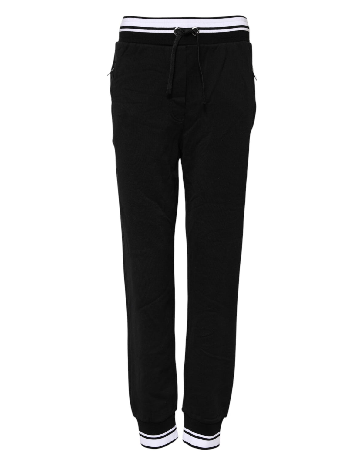 Dolce & Gabbana Black Cotton Mid Waist Jogger Women's Pants