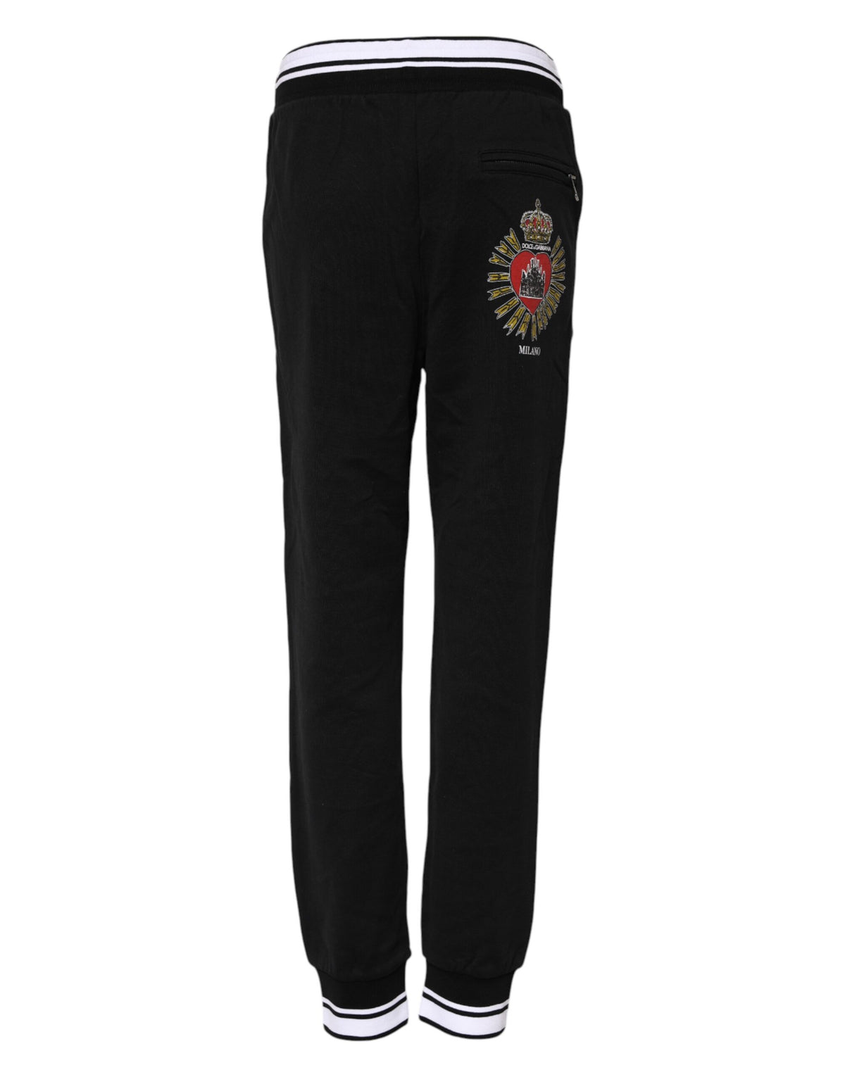 Dolce & Gabbana Black Cotton Mid Waist Jogger Women's Pants