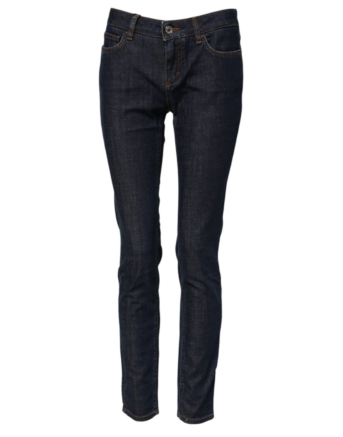 Dolce & Gabbana Blue Skinny Cotton Mid Waisted Denim Women's Jeans