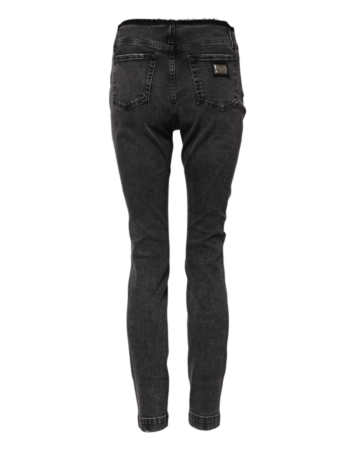 Dolce & Gabbana Gray Skinny Cotton Mid Waisted Denim Women's Jeans