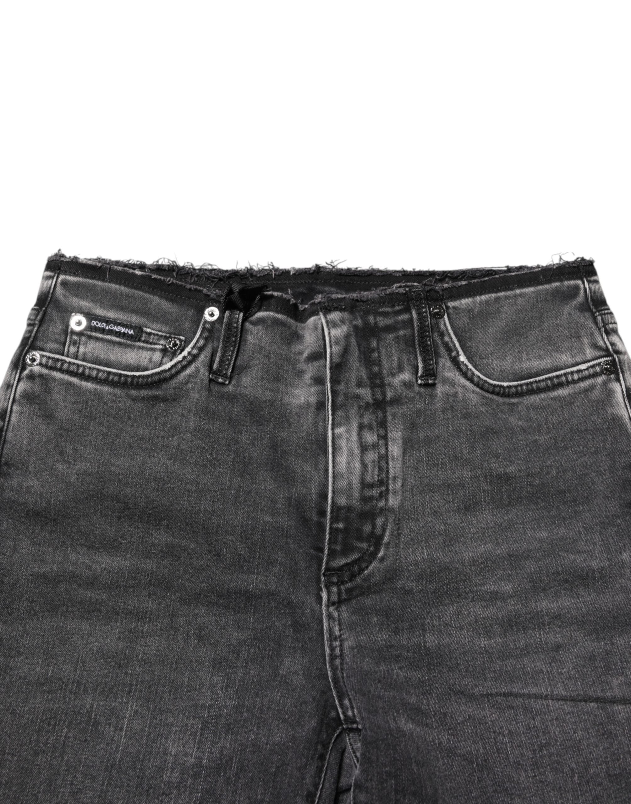 Dolce & Gabbana Gray Skinny Cotton Mid Waisted Denim Women's Jeans